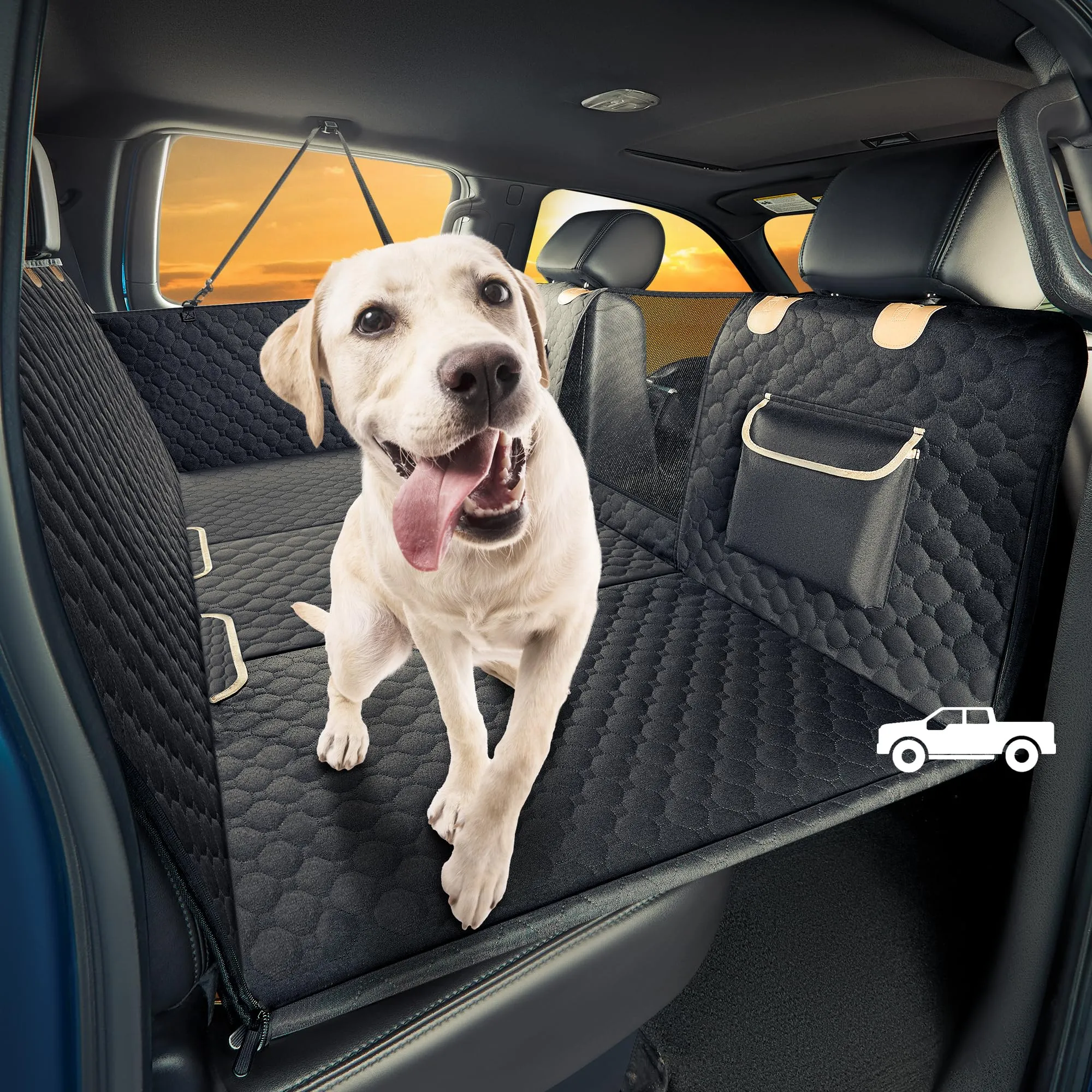 SHARLOVY Estensore per sedile posteriore per cani con fondo rigido, Nero per camion di grandi dimensioni - immagine 1