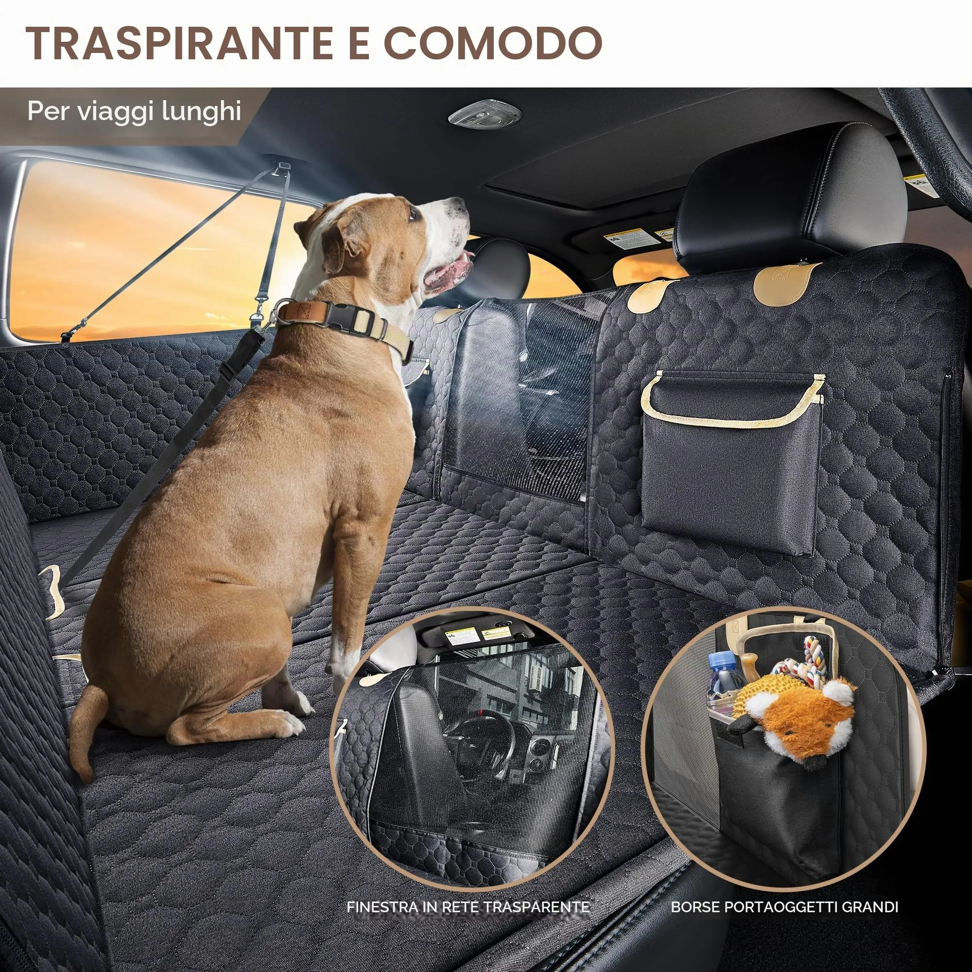 SHARLOVY Estensore per sedile posteriore per cani con fondo rigido, Nero per camion di grandi dimensioni - immagine 5