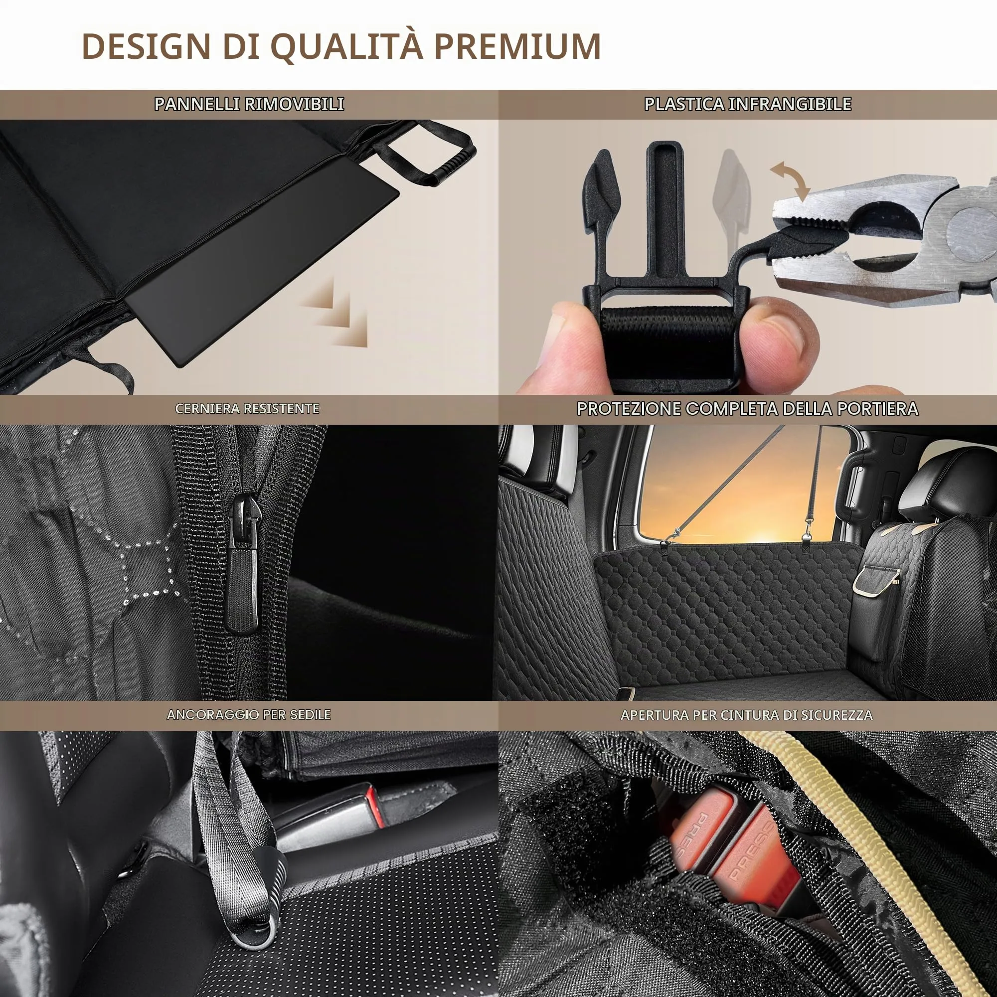 SHARLOVY Estensore per sedile posteriore per cani con fondo rigido, Nero per camion di grandi dimensioni - immagine 7