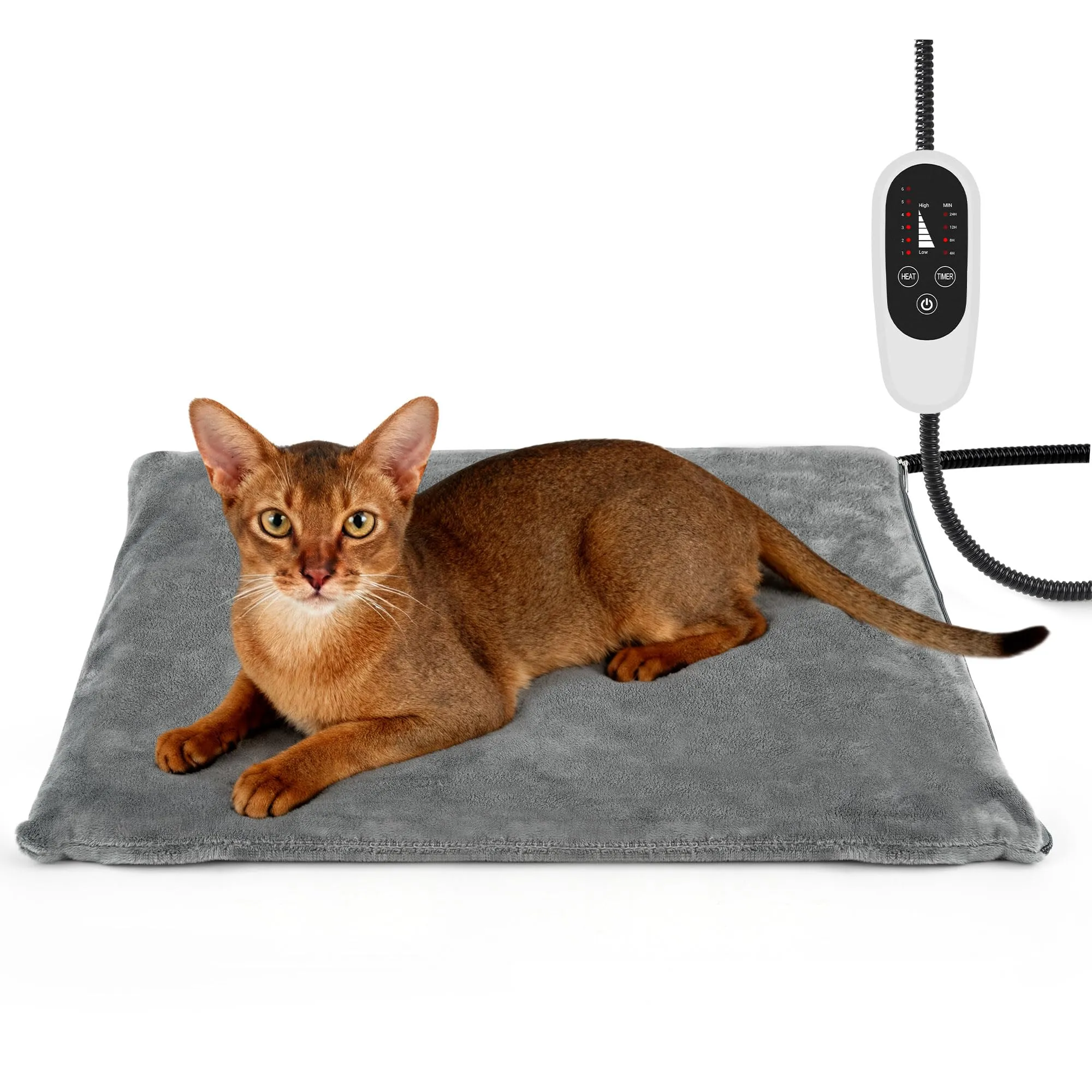 NICREW Tappetino Riscaldante per Gatti e Cani, Temperatura Regolabile, 70 x 40 cm, Grigio - immagine 1
