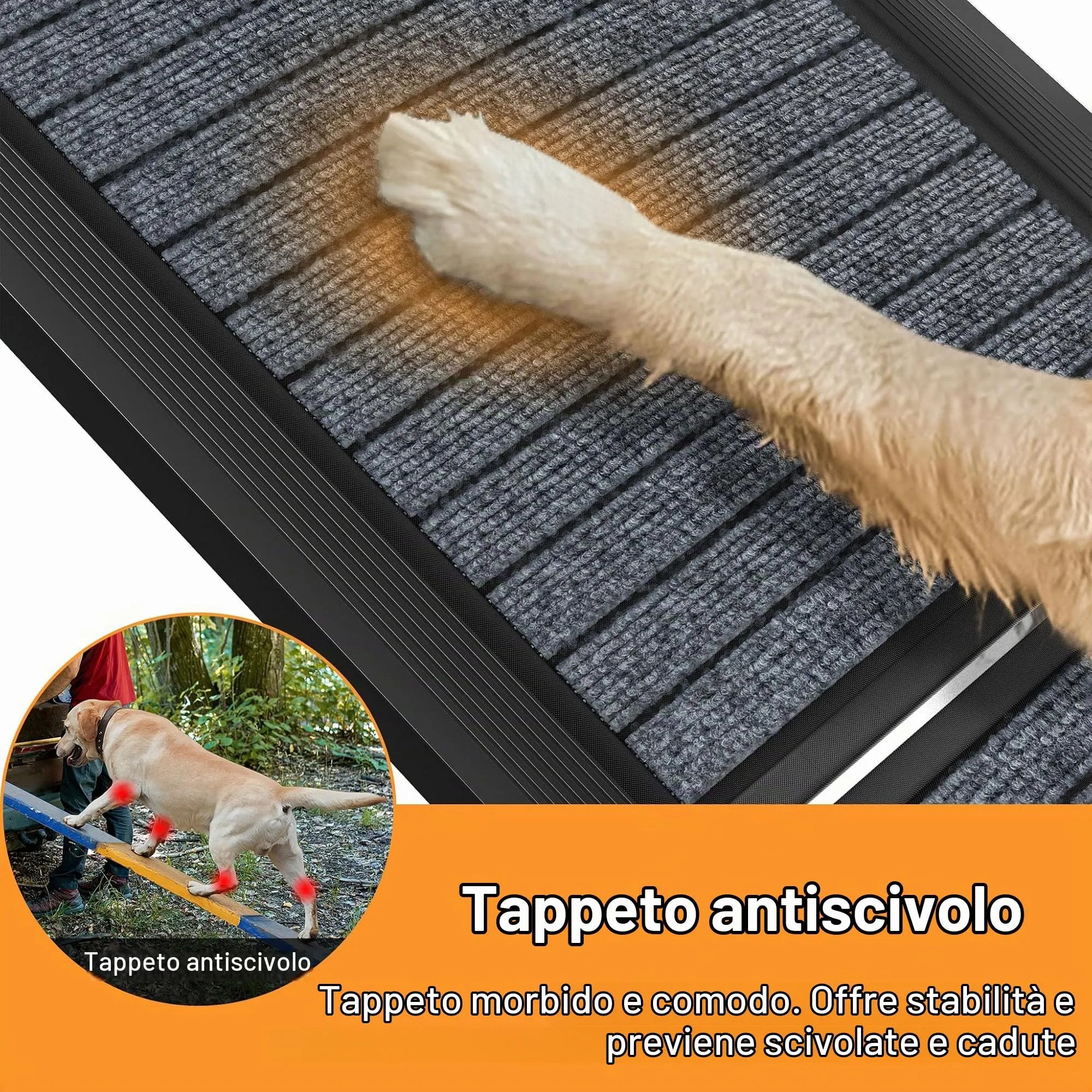 Froadp Rampa per cani pieghevole in alluminio, 157 x 43 cm, nera - immagine 3