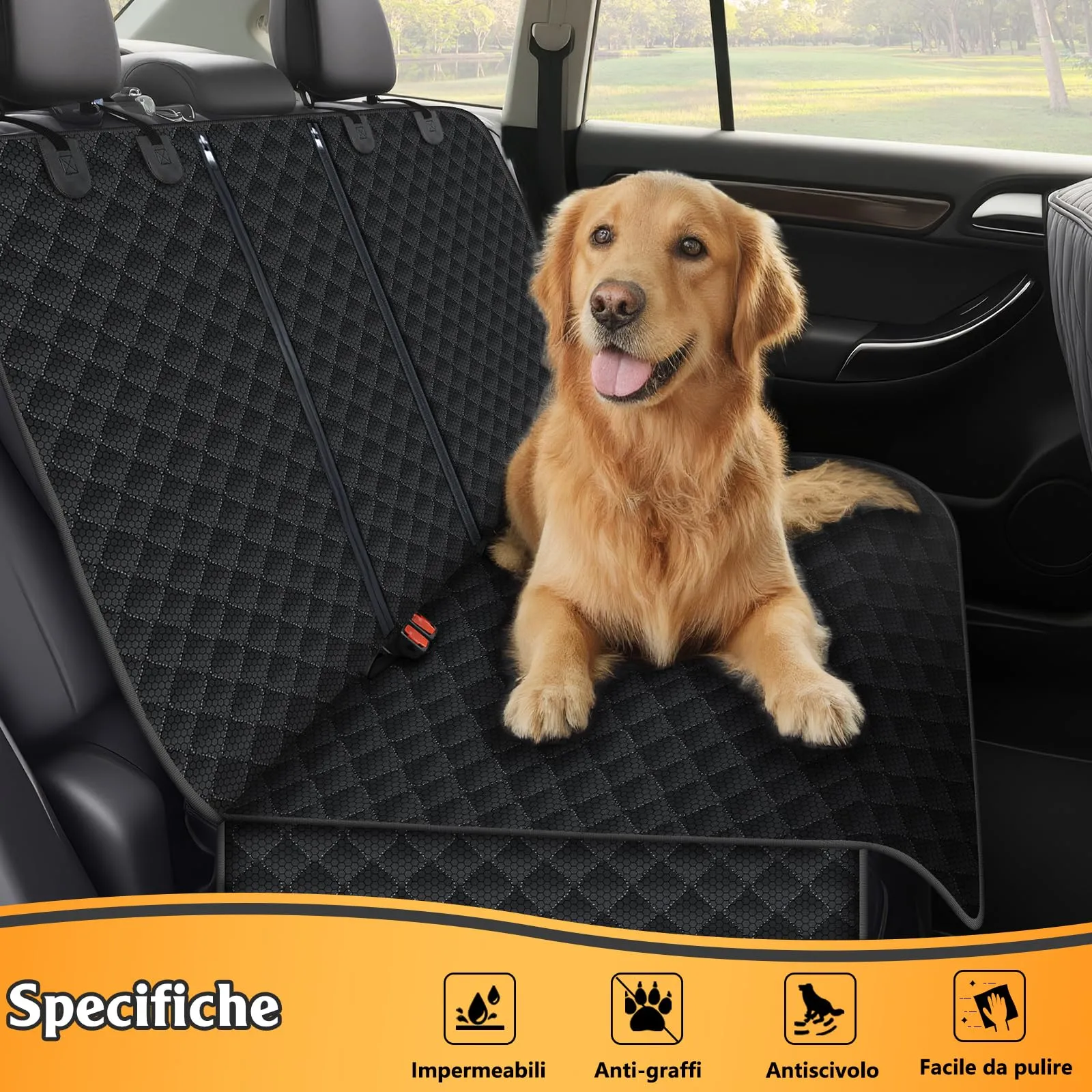 Alfheim Coprisedile Auto per Cani Resistente ai Graffi e Impermeabile - immagine 2