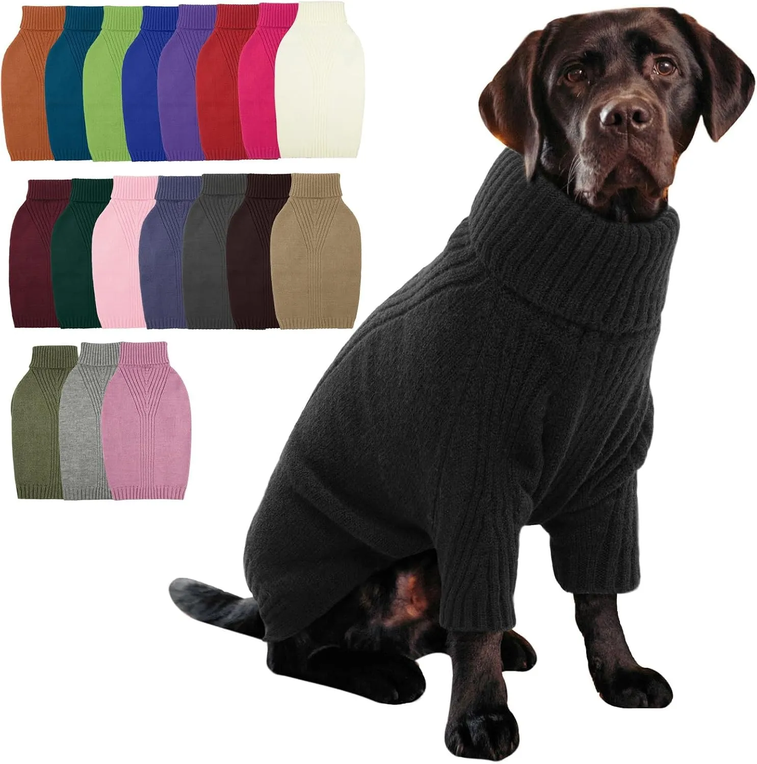 IECOii Maglione per cani, taglia XXXL, Nero - immagine 1