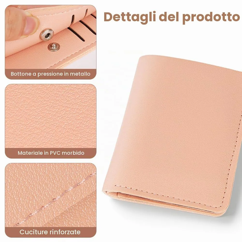 HOTUT Portamonete Piccolo in PVC per Carte di Credito e Documenti, Portafoglio da Viaggio Compatto - immagine 3