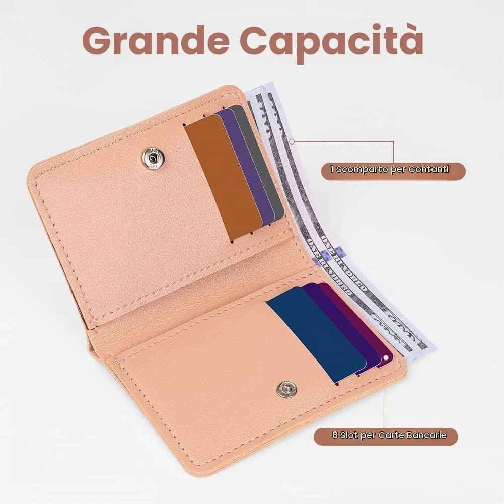 HOTUT Portamonete Piccolo in PVC per Carte di Credito e Documenti, Portafoglio da Viaggio Compatto - immagine 4