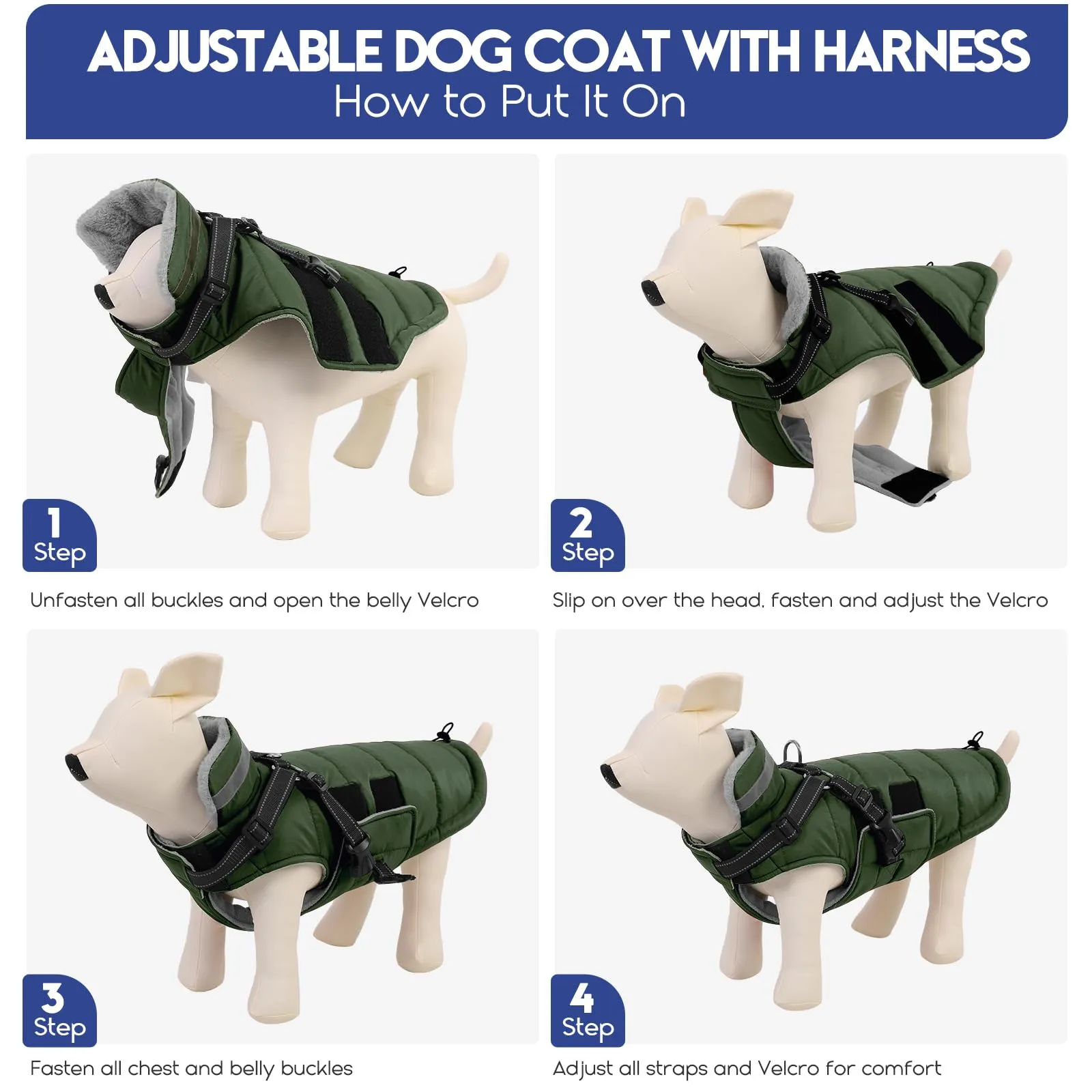 ASENKU Cappottino Impermeabile per Cane, Taglia 3XL, Verde - immagine 8