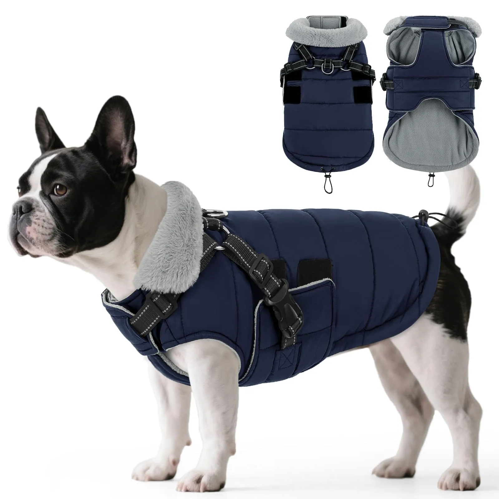 ASENKU Cappotto per Cane Impermeabile e Antivento con Pettorina, Taglia M - immagine 1