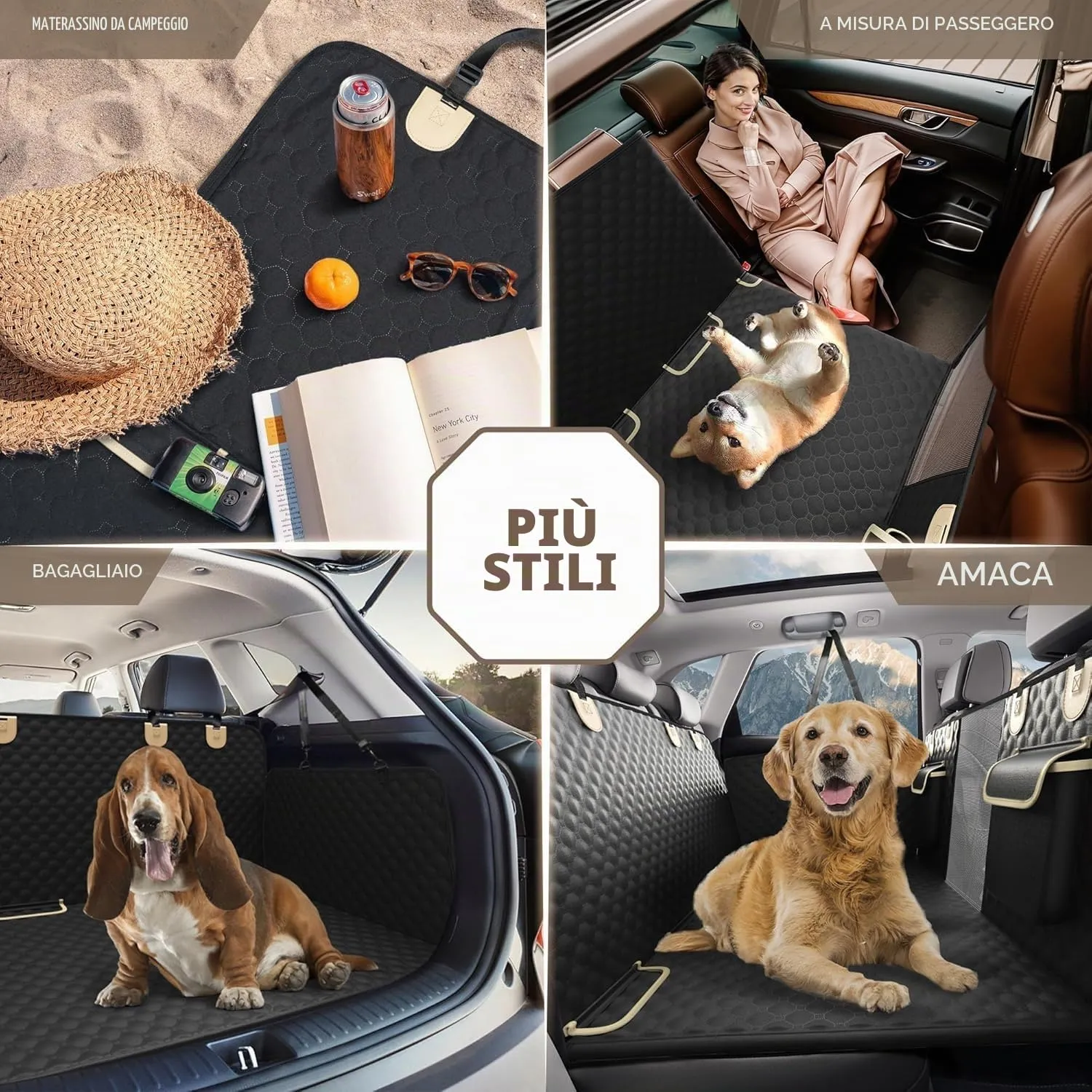 SHARLOVY Estensore per sedile posteriore per cani con fondo rigido, Nero - immagine 7