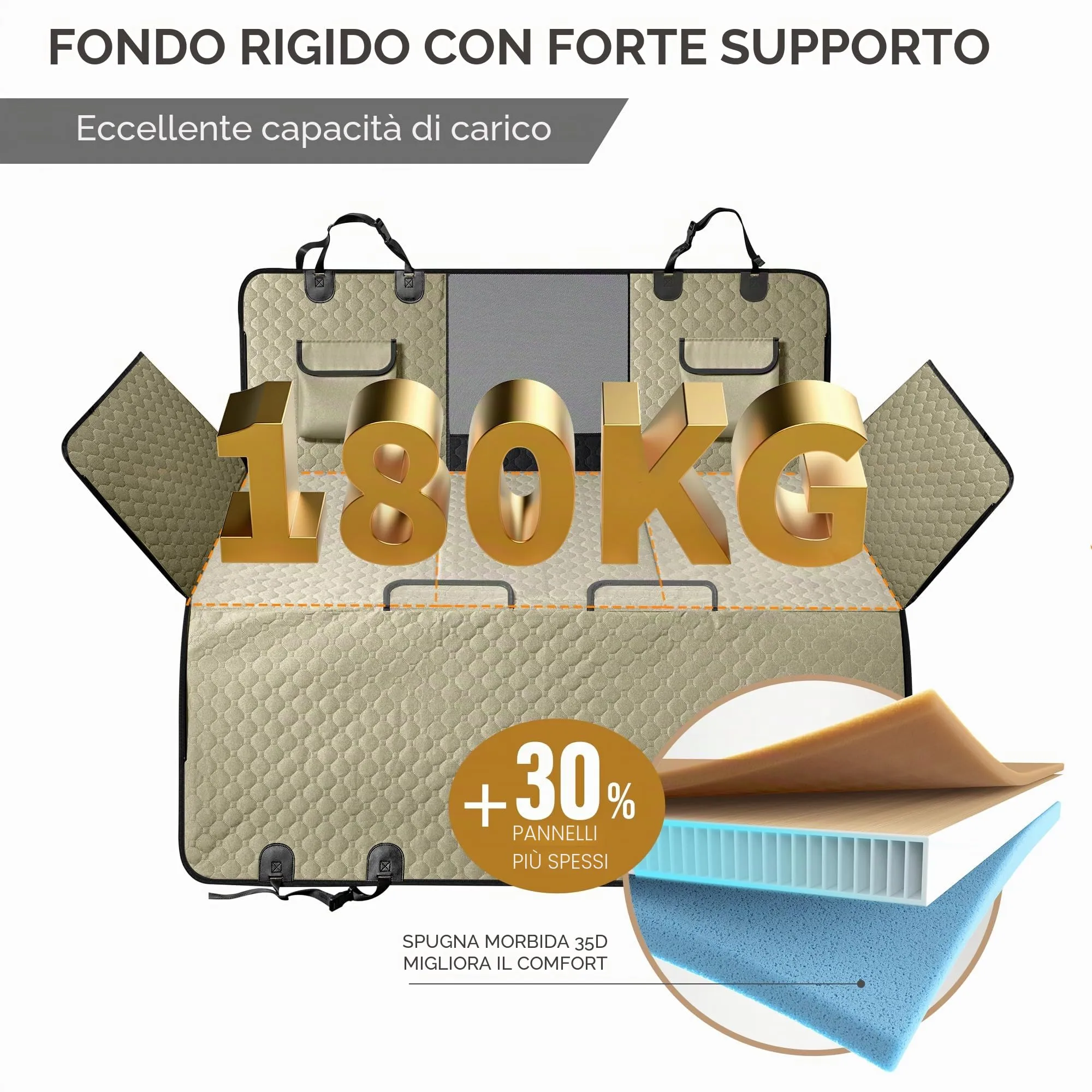 SHARLOVY XL Estensore Sedile Posteriore per Cani con Fondo Rigido, Coprisedile Amaca Impermeabile per Camion F150, Ram 1500 e SUV Grandi - immagine 3