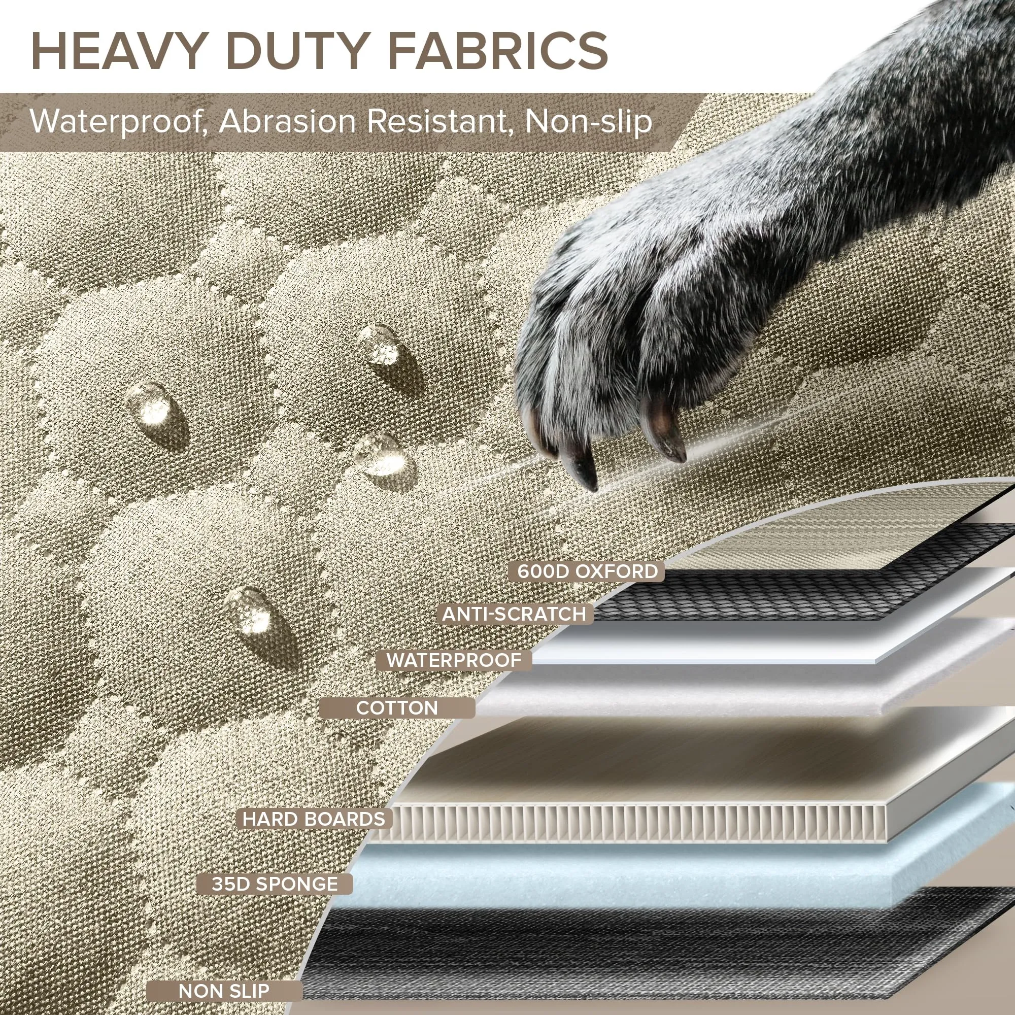SHARLOVY XL Estensore Sedile Posteriore per Cani con Fondo Rigido, Coprisedile Amaca Impermeabile per Camion F150, Ram 1500 e SUV Grandi - immagine 4