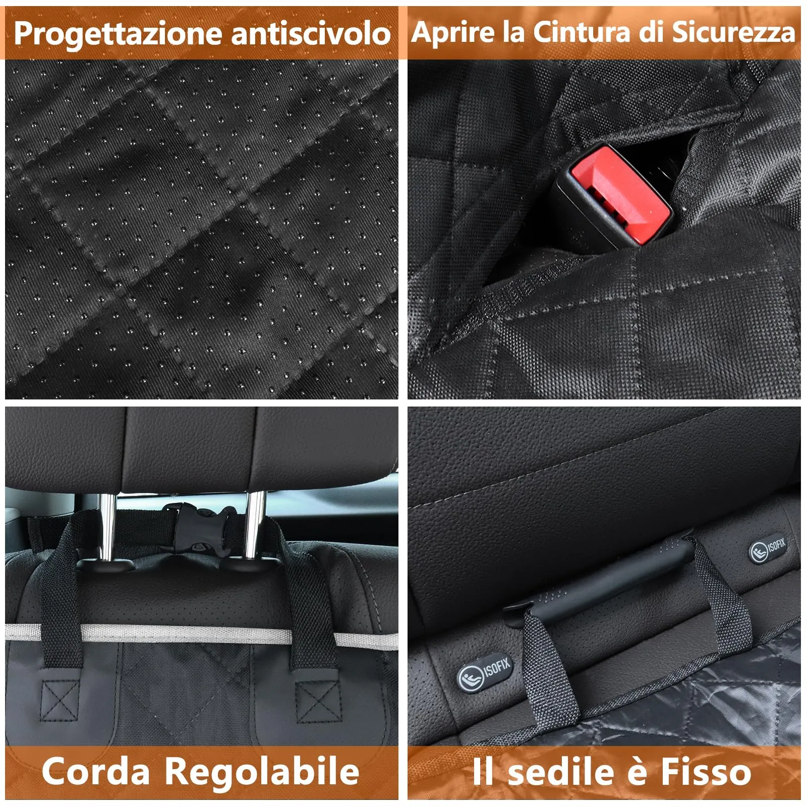 Alfheim Coprisedili Auto per Cani Impermeabili, 132 x 127 cm, Bianco - immagine 4