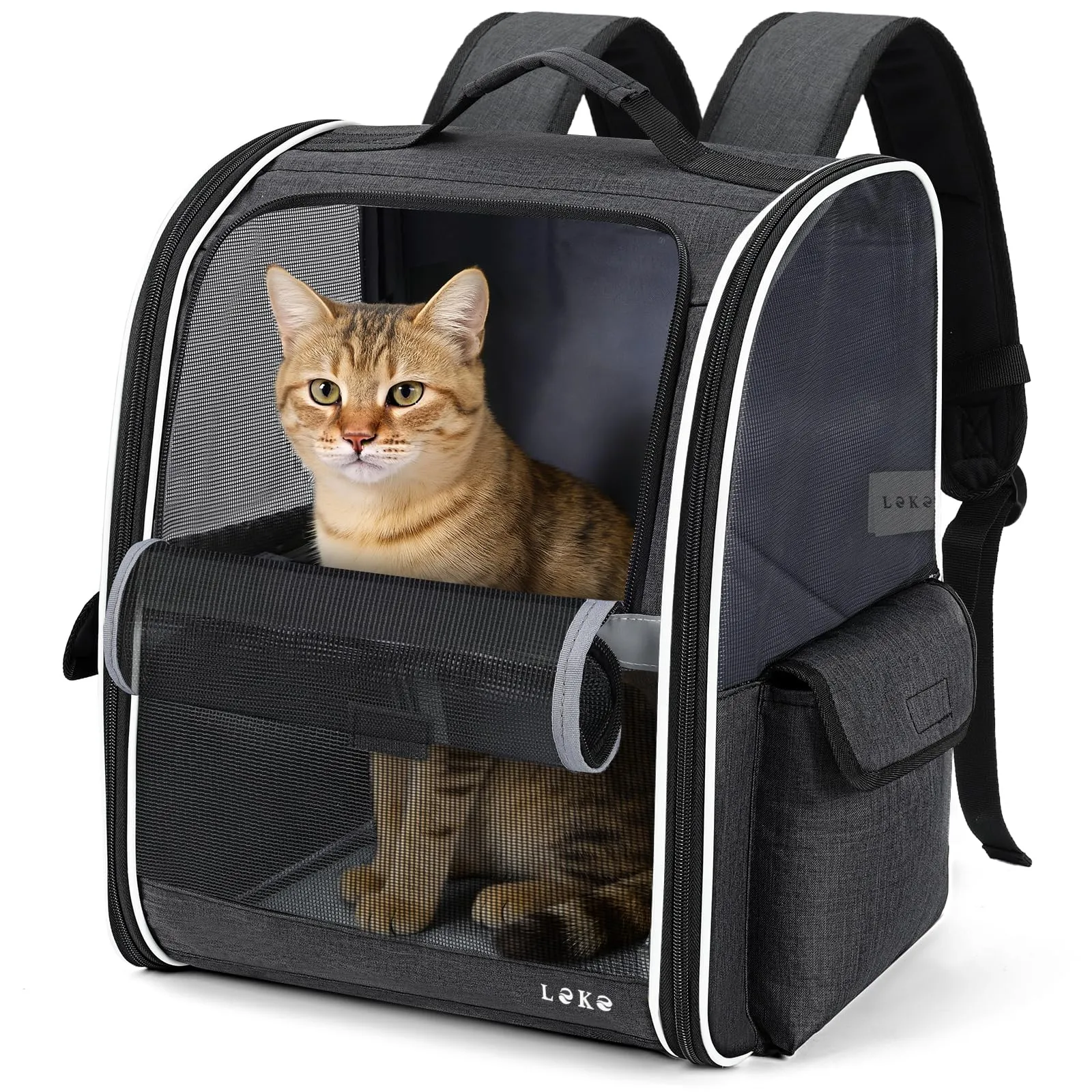 Lekesky Zaino Trasportino per Cani e Gatti, Nero - immagine 1