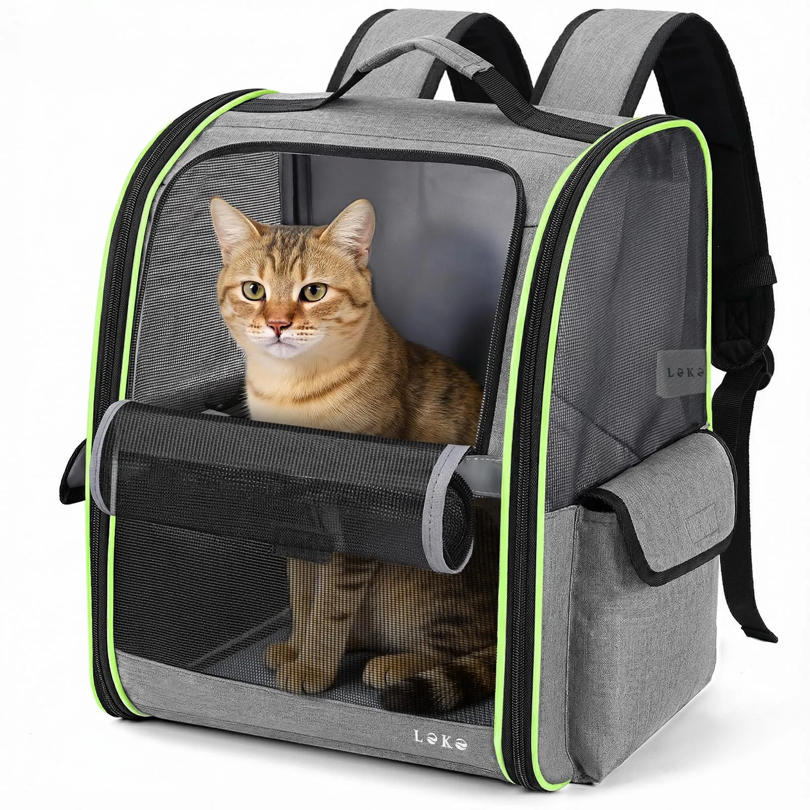 Lekesky Zaino Trasportino per Cani e Gatti, Taglia Media/Piccola, Grigio - immagine 1