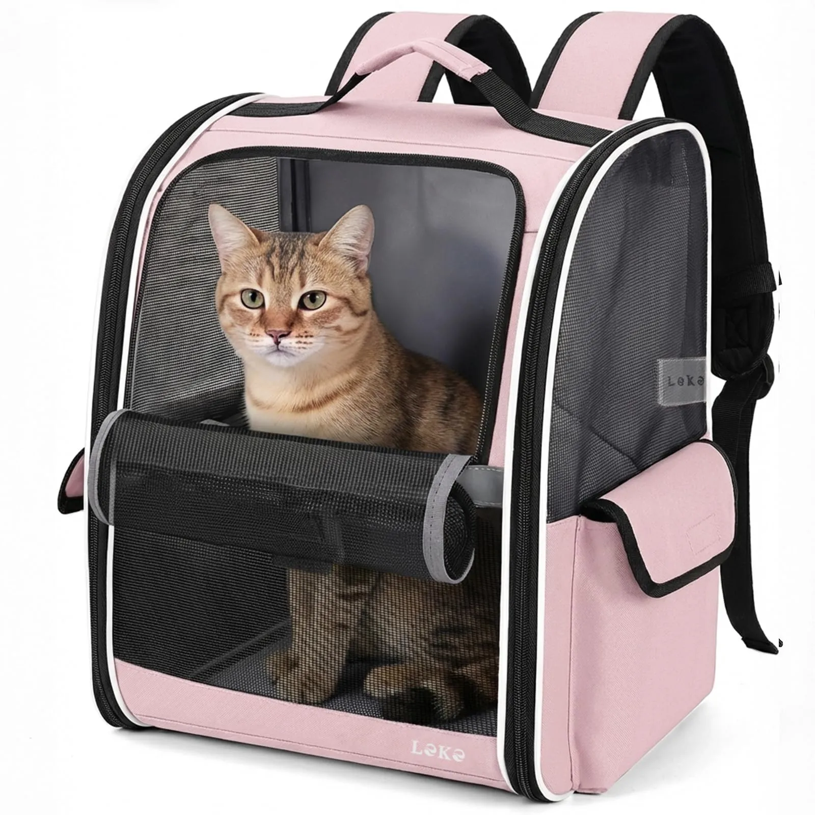 Lekesky Zaino Trasportino per Cani e Gatti, Taglia Media/Piccola, Rosa - immagine 1