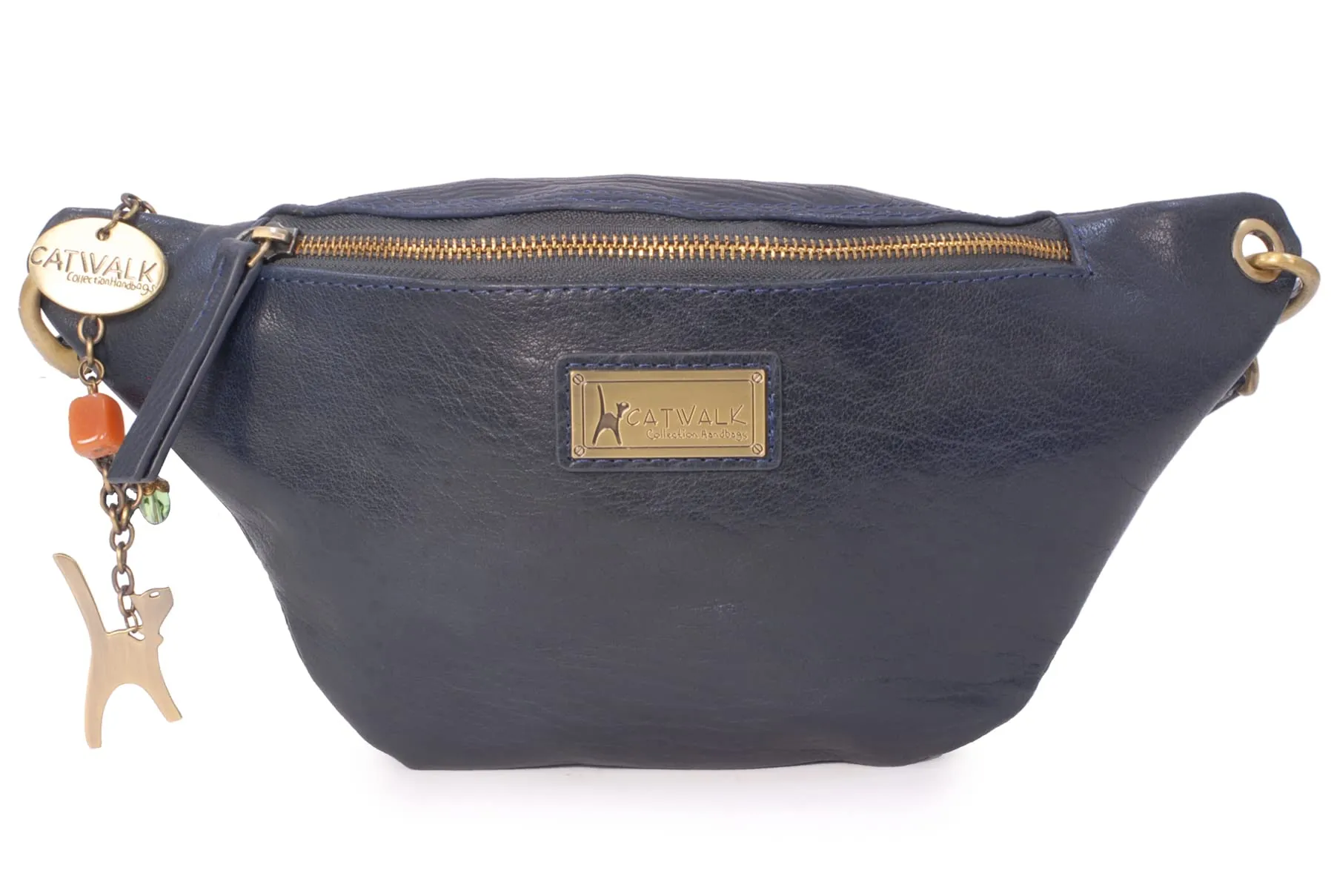 Catwalk Collection Handbags Ariana Marsupio Donna in Pelle - Blu - immagine 3