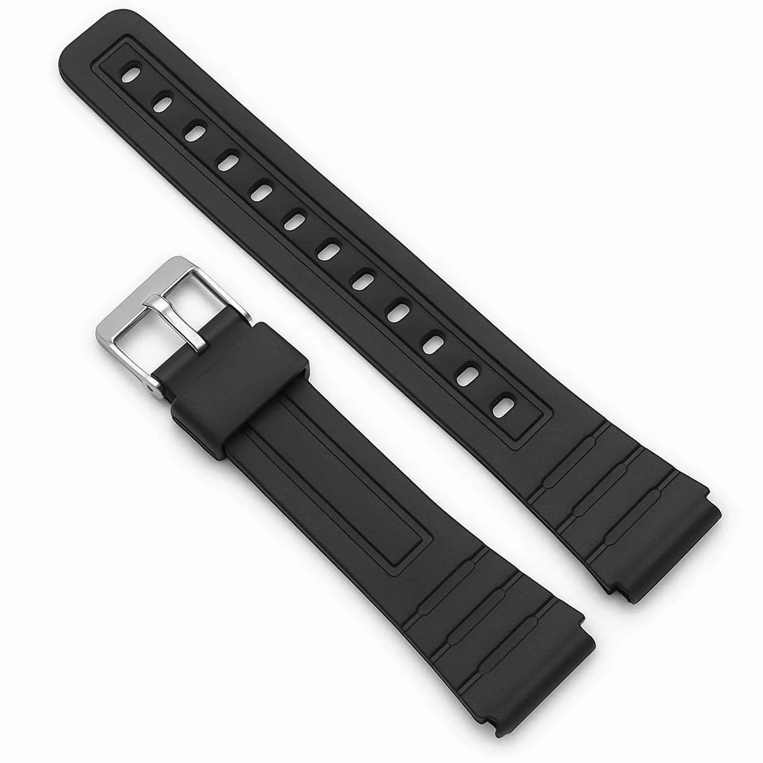 OcioDual Cinturino di Ricambio in Gomma Resina per Casio F91W F-91W, Nero - immagine 3