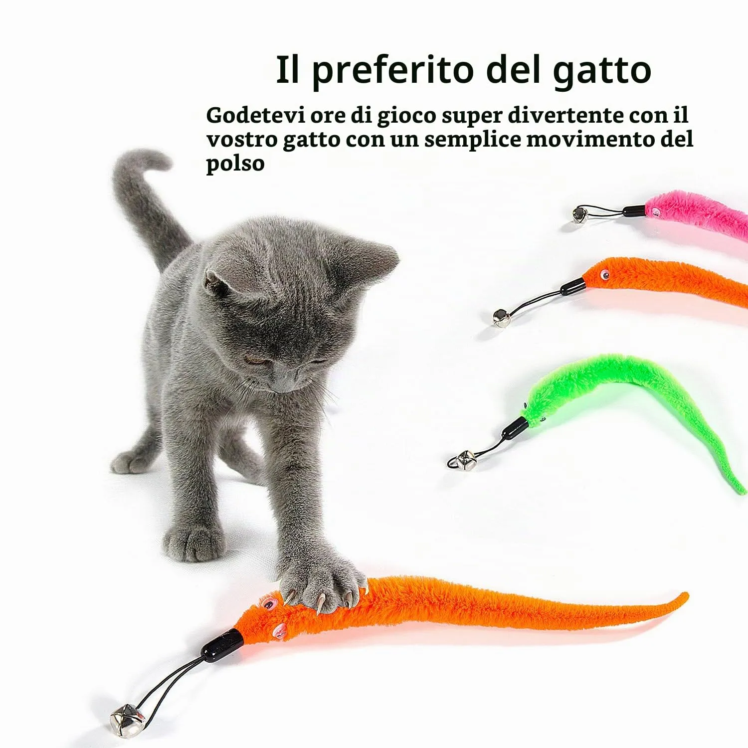 Diealles Giocattolo Interattivo per Gatti, Bacchetta Retrattile con 5 Ricariche di Piume - immagine 3