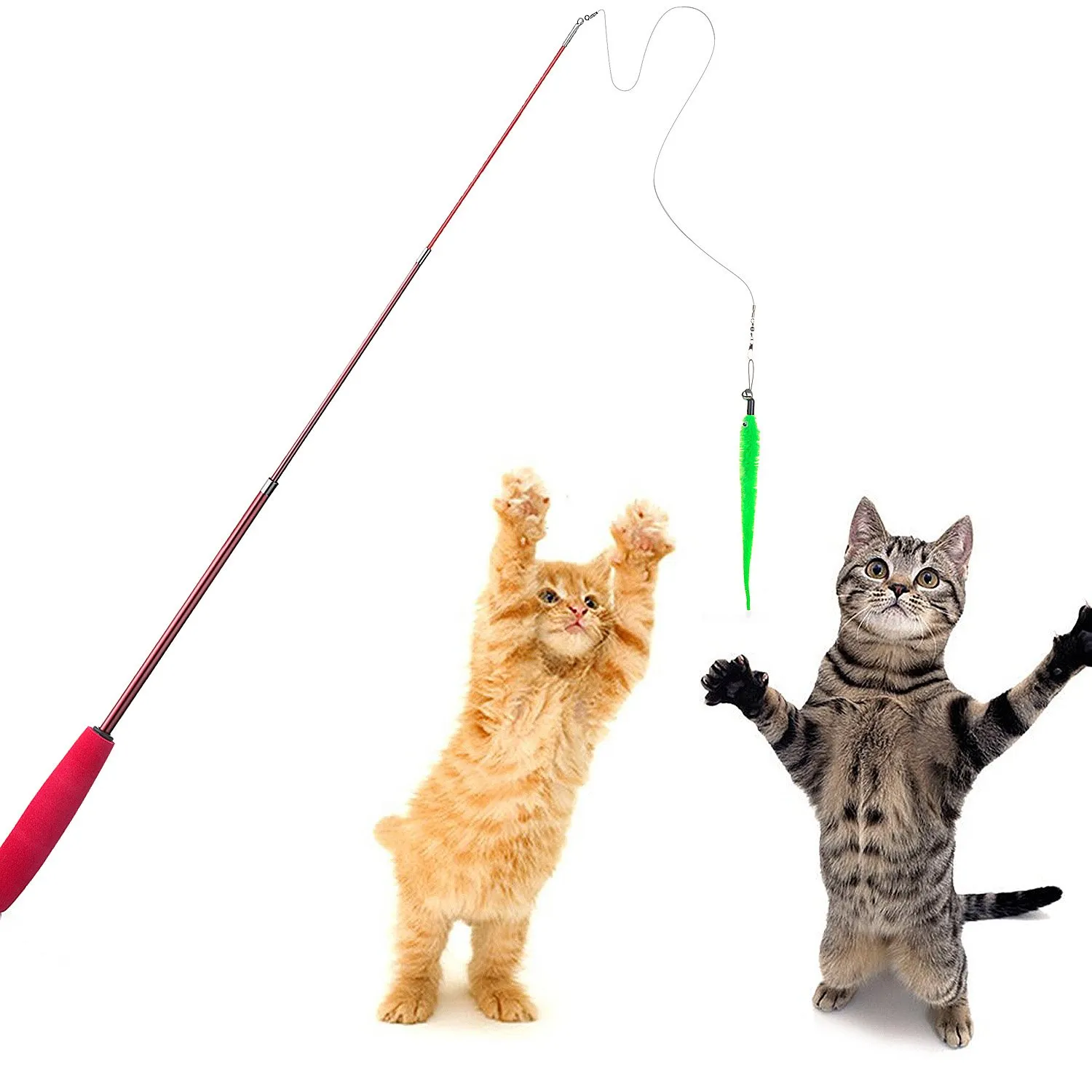Diealles Giocattolo Interattivo per Gatti, Bacchetta Retrattile con 5 Ricariche di Piume - immagine 7