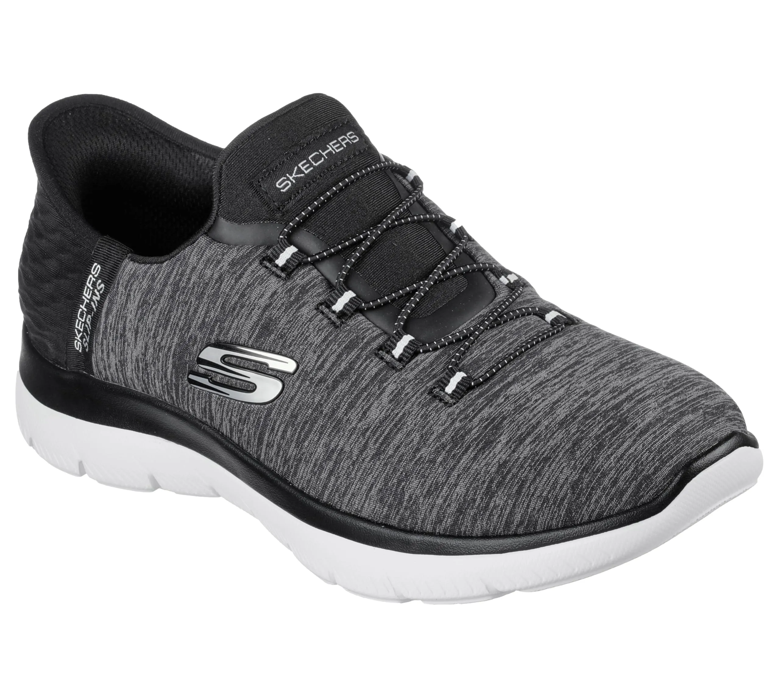 Skechers Donna Summits Dazzling Haze Slip-in Allenatrice, Black Mesh/White Trim, 40 EU - immagine 4