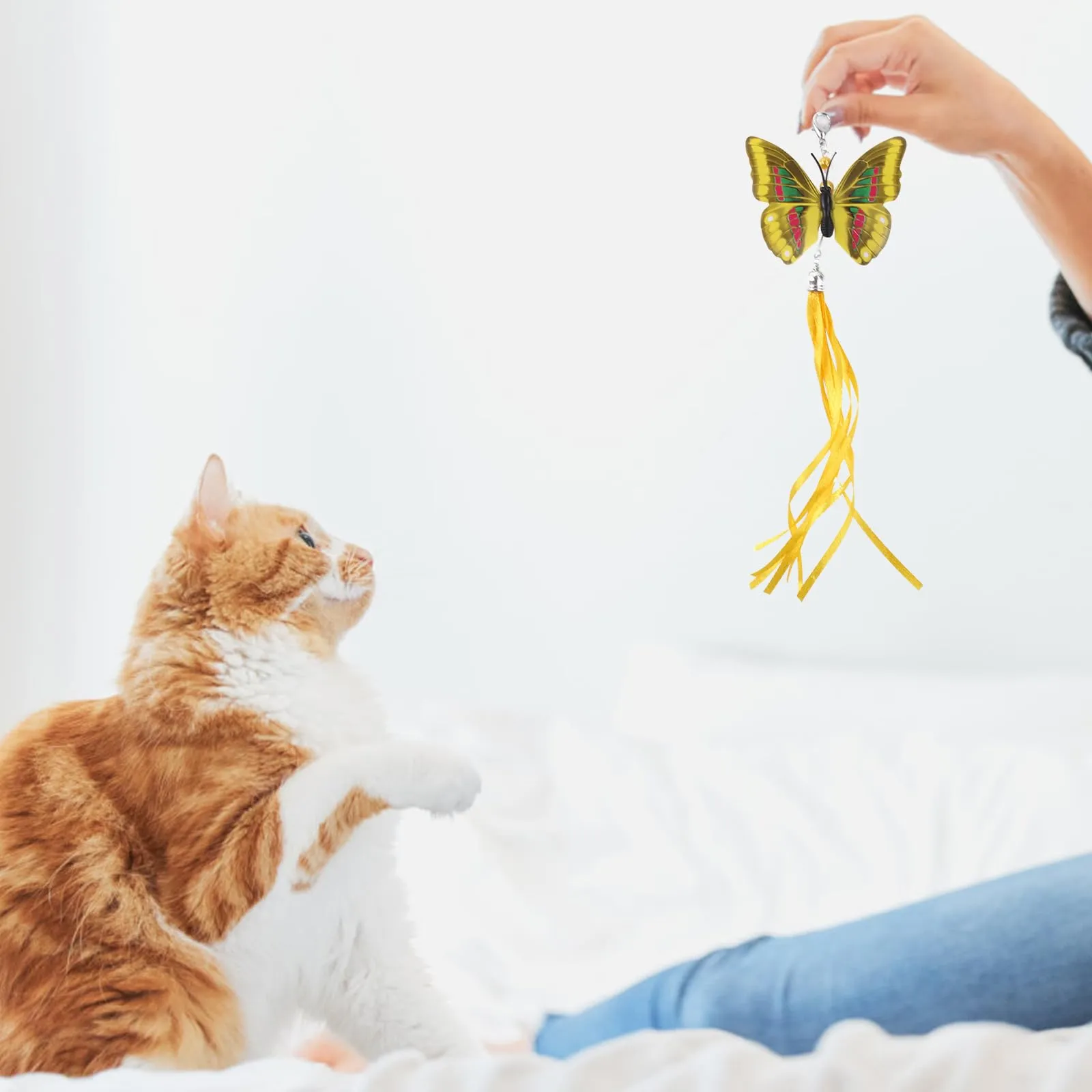 RICHDMI Giochi Interattivi con Piume per Gatti, 5 Pezzi con Campana e Ventosa - immagine 3