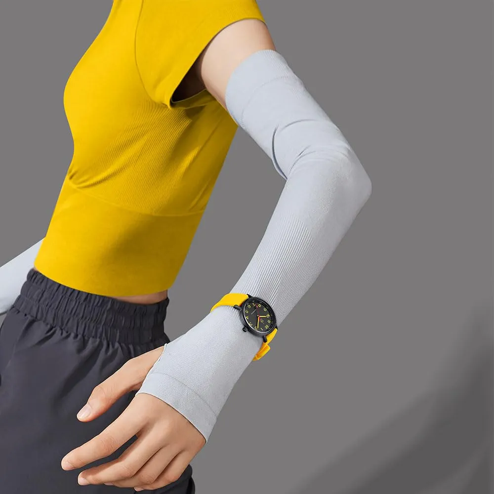 SHENGKE Orologio da donna ultra sottile per professionisti medici, cinturino in silicone (Black-Yellow) - immagine 5