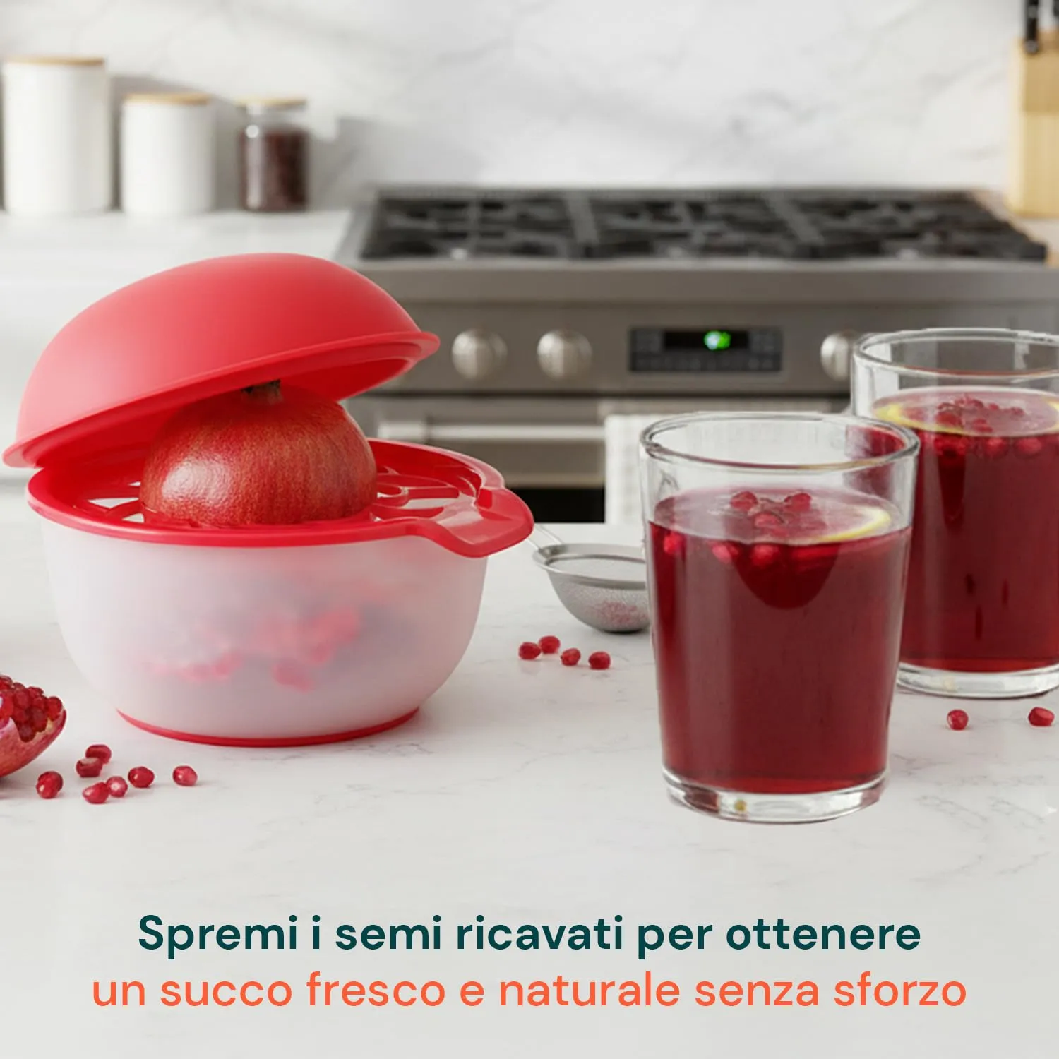 Avilia Spremi e Sgrana Melograno 3 in 1 con Contenitore, Senza BPA - immagine 4