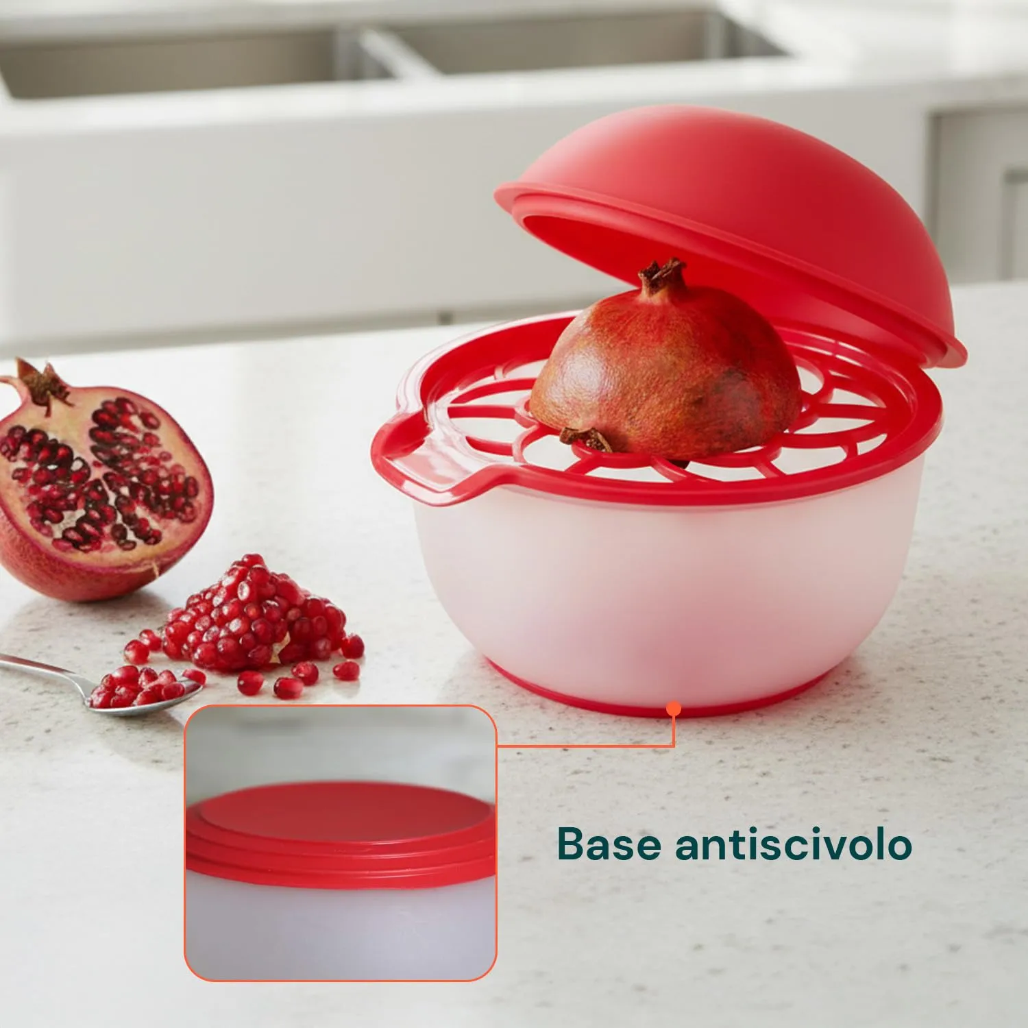 Avilia Spremi e Sgrana Melograno 3 in 1 con Contenitore, Senza BPA - immagine 7
