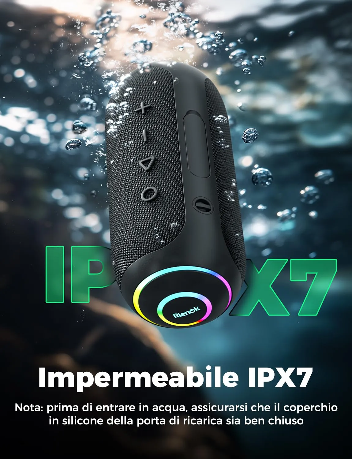 RIENOK S4 Max Cassa Bluetooth Portatile 40W Impermeabile IPX7 - immagine 3