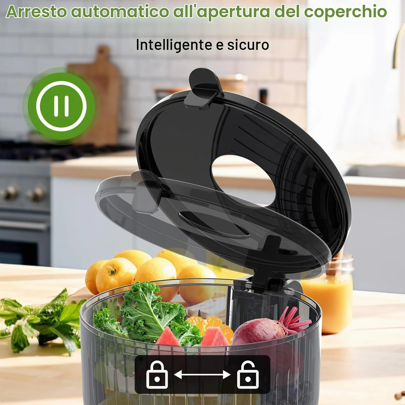 OMMO Estrattore Frutta e Verdura, Argento - immagine 4