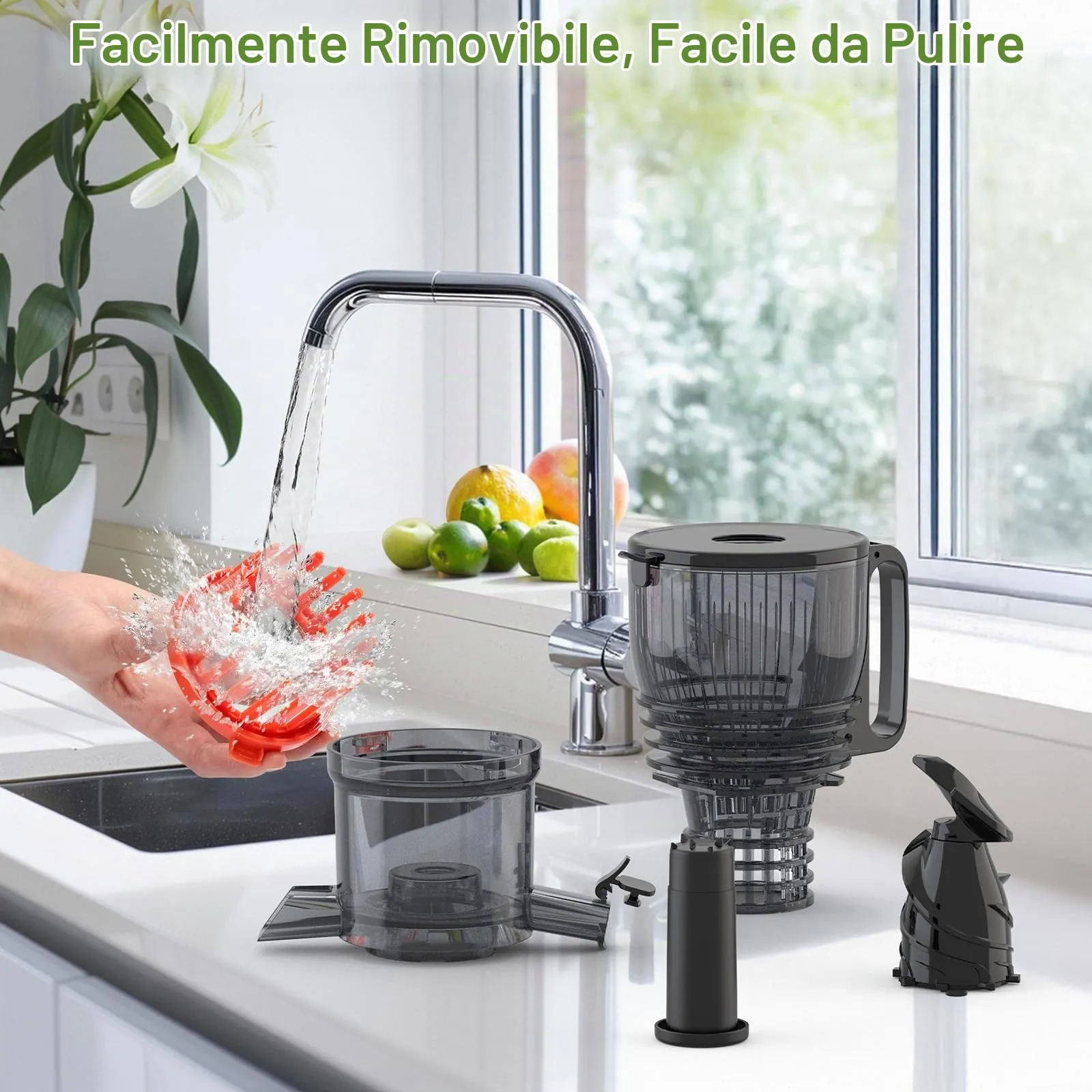 OMMO Estrattore Frutta e Verdura, Argento - immagine 5