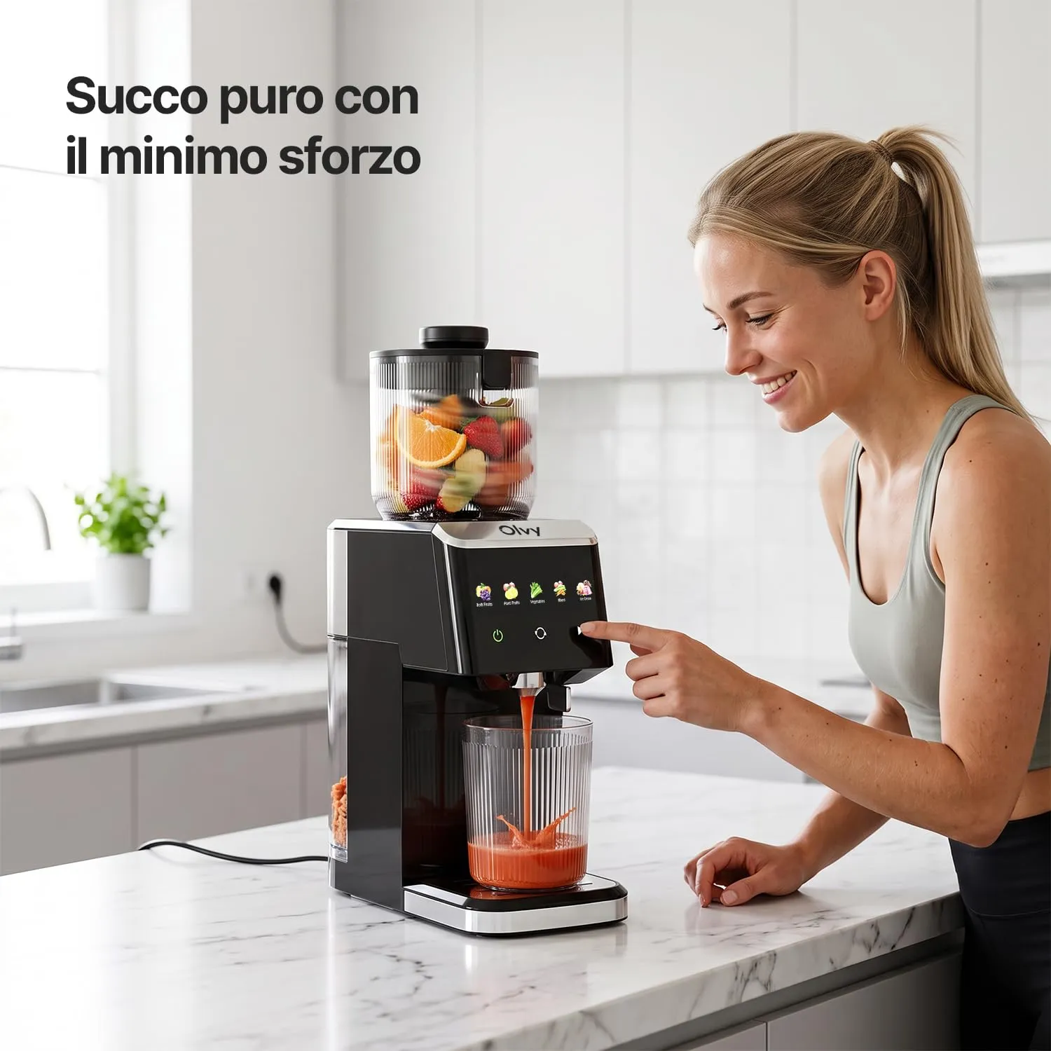 Olvy Slow Juicer Estrattore di Succo a Freddo JS8303S - immagine 2