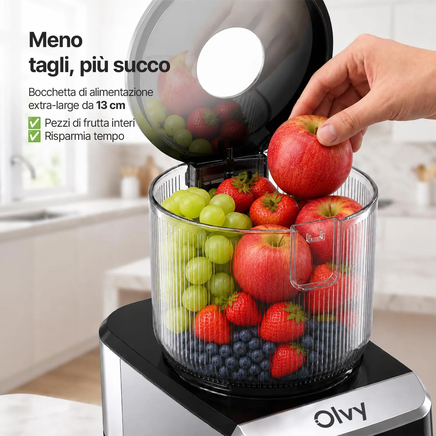 Olvy Slow Juicer Estrattore di Succo a Freddo JS8303S - immagine 3