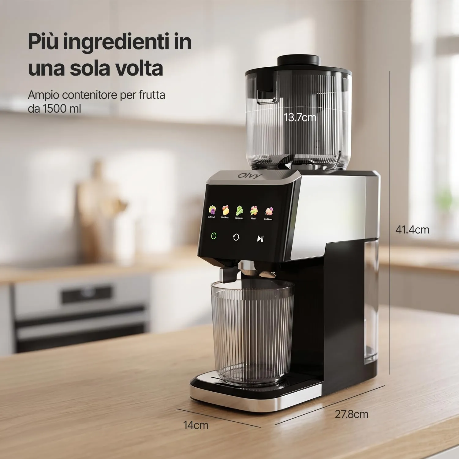 Olvy Slow Juicer Estrattore di Succo a Freddo JS8303S - immagine 6