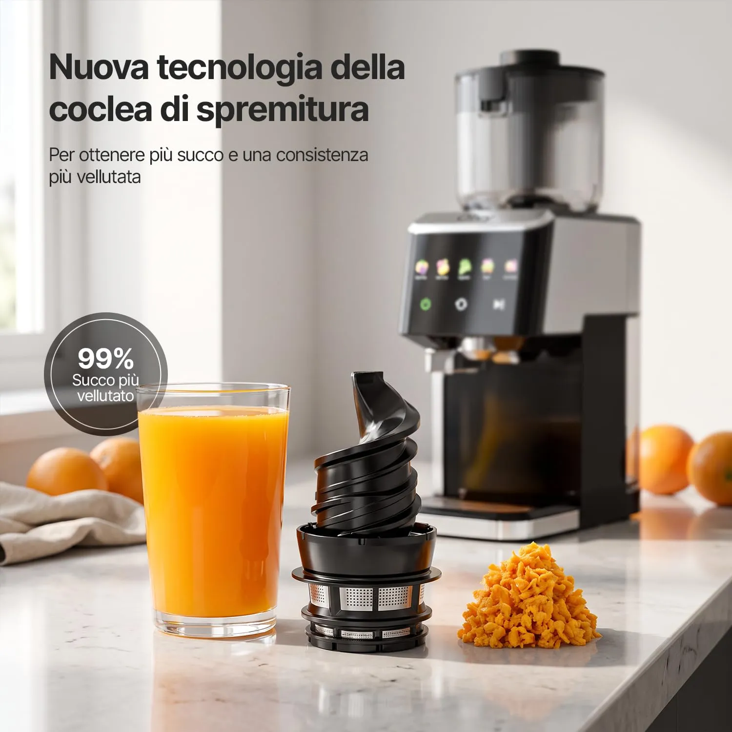 Olvy Slow Juicer Estrattore di Succo a Freddo JS8303S - immagine 12