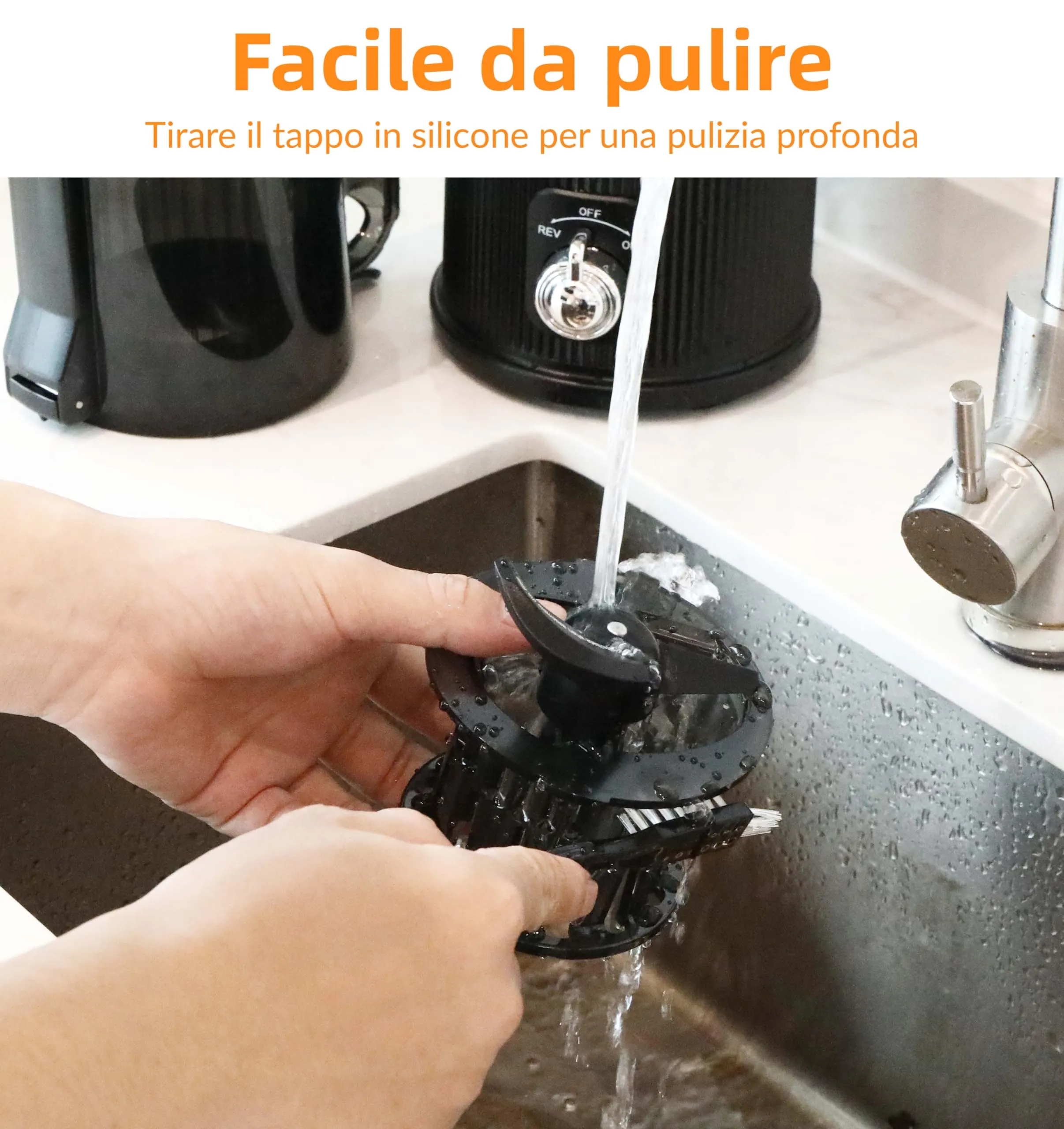 Dreamhigh Spremiagrumi Elettrico Professionale 200W, Slow Juicer con Bocca da 112mm, Senza BPA - immagine 5