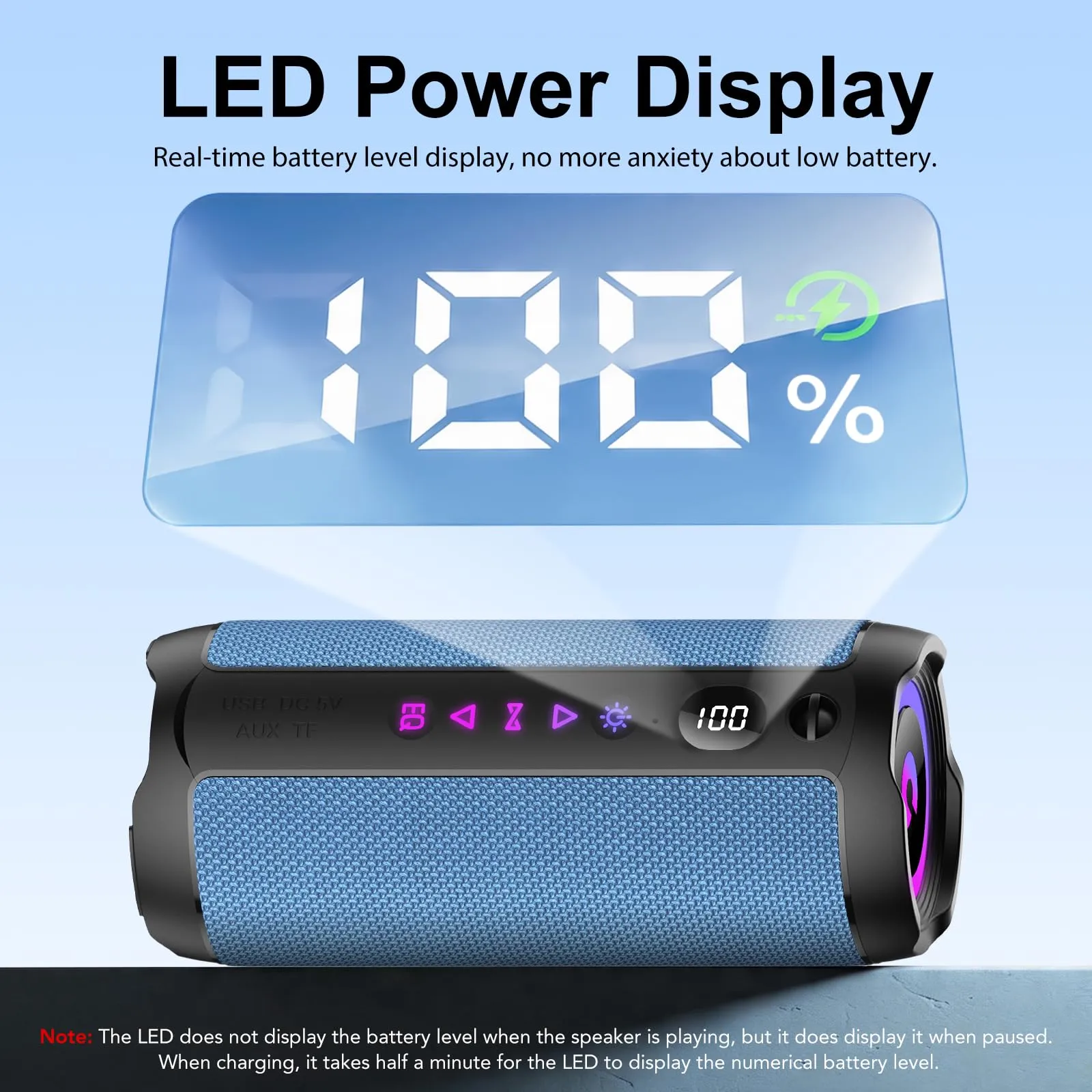 coioc Cassa Bluetooth Portatile 25W, Doppio Basso Driver, 25 Ore di Autonomia, IPX7, Luci RGB, Bluetooth 5.4 - immagine 8