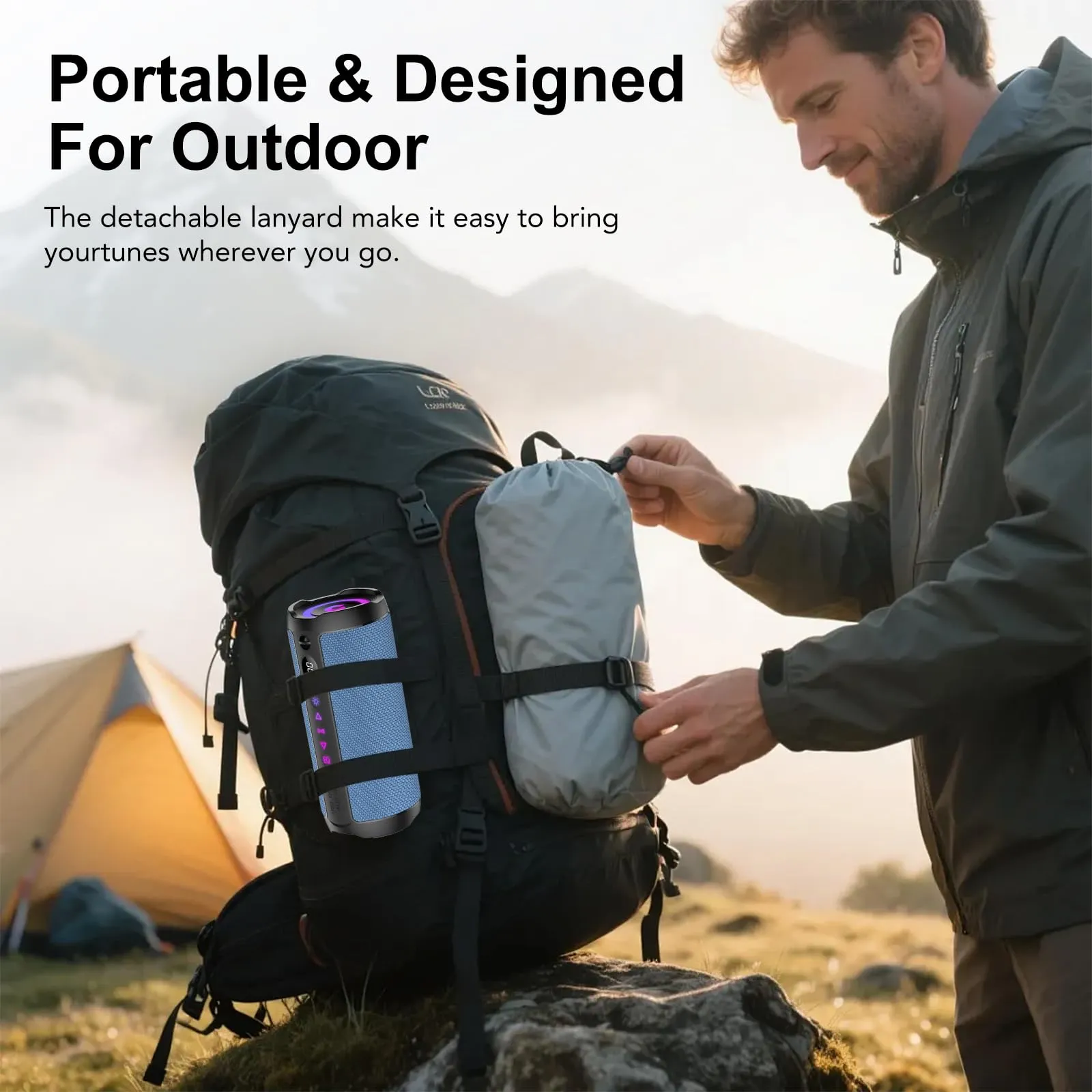 coioc Cassa Bluetooth Portatile 25W, Doppio Basso Driver, 25 Ore di Autonomia, IPX7, Luci RGB, Bluetooth 5.4 - immagine 9