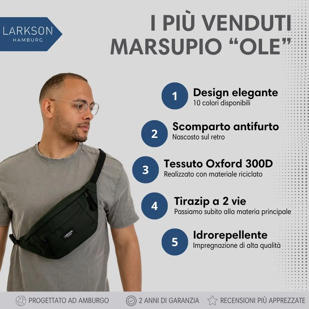 LARKSON Marsupio Unisex Verde - immagine 2