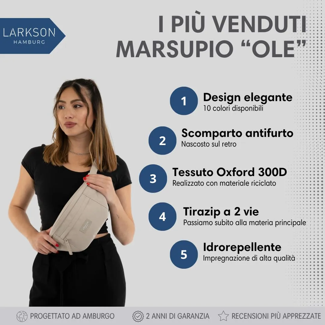 Larkson Marsupio Donna e Uomo Beige - immagine 2