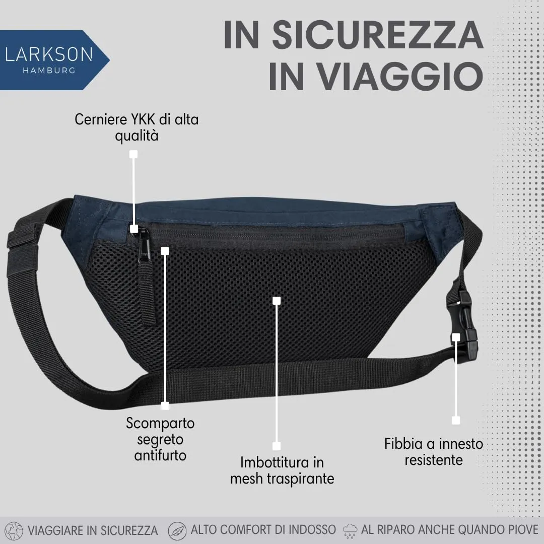 LARKSON Marsupio Donna e Uomo Blu - immagine 4