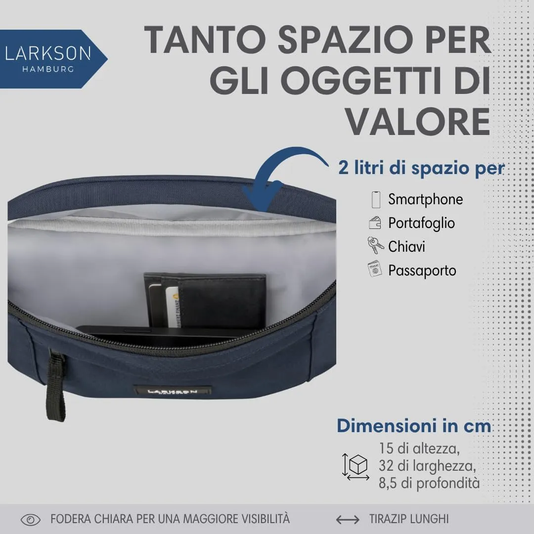 LARKSON Marsupio Donna e Uomo Blu - immagine 6