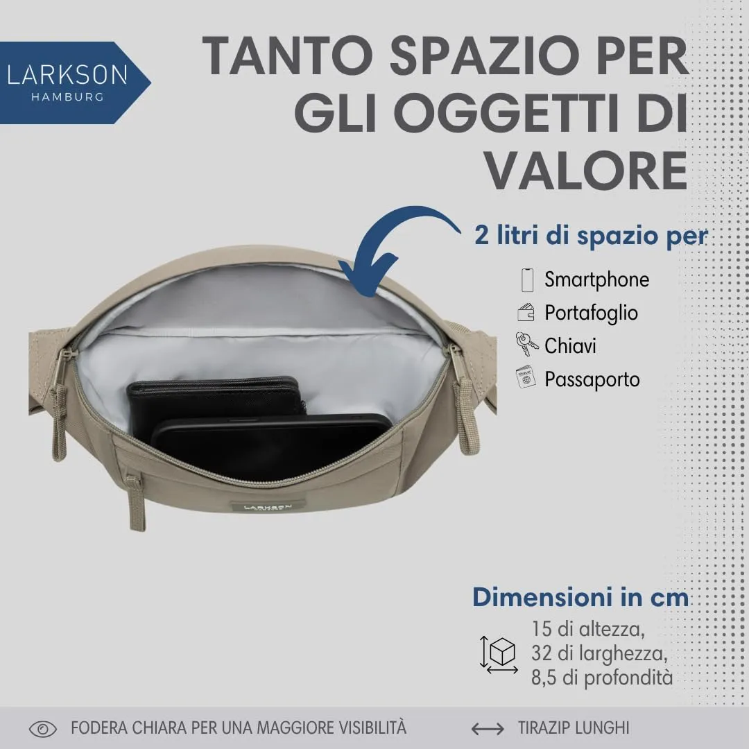 LARKSON Marsupio Donna e Uomo Grigio - immagine 6