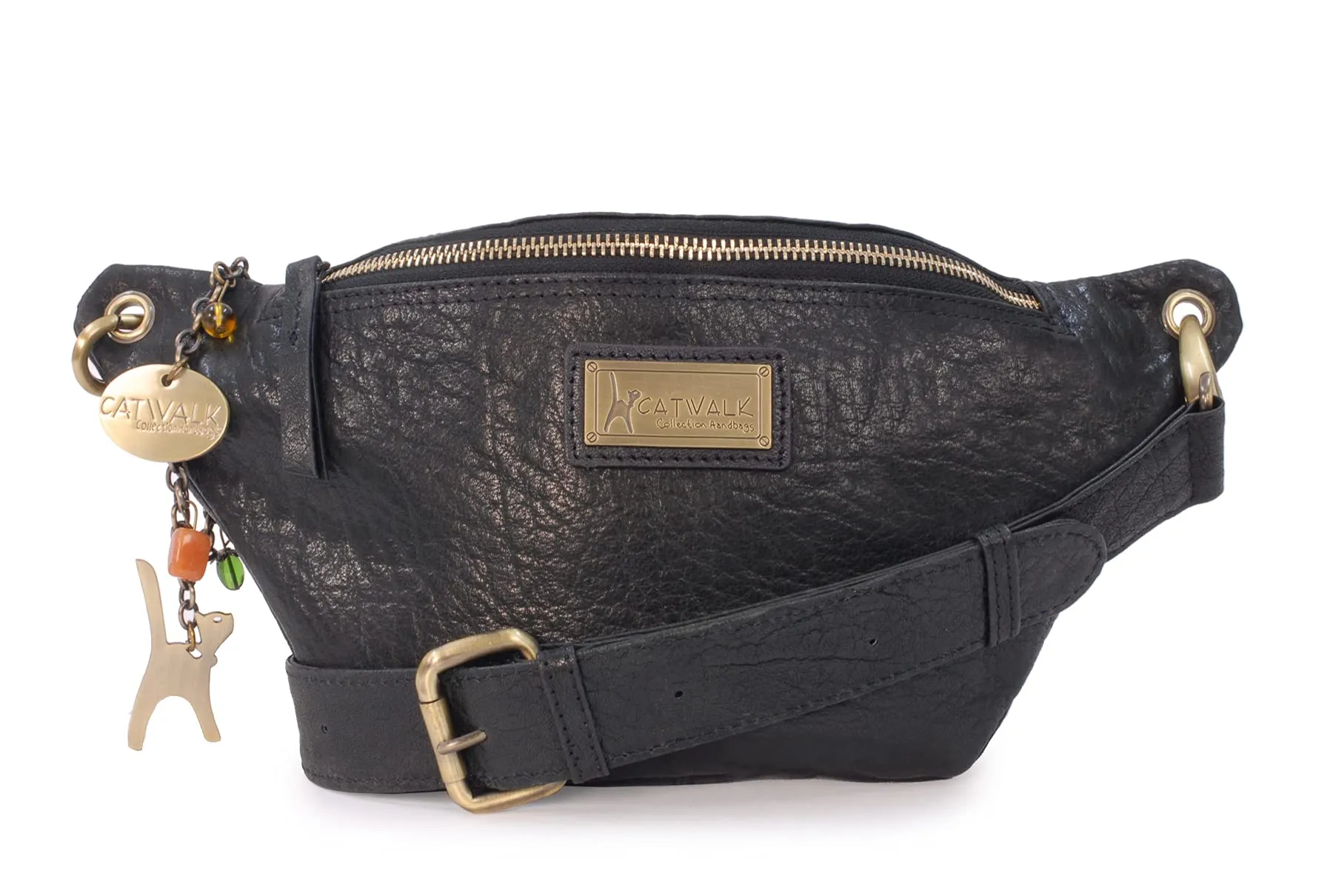 Catwalk Collection Handbags Ariana Marsupio Donna in Pelle - Nero - immagine 1