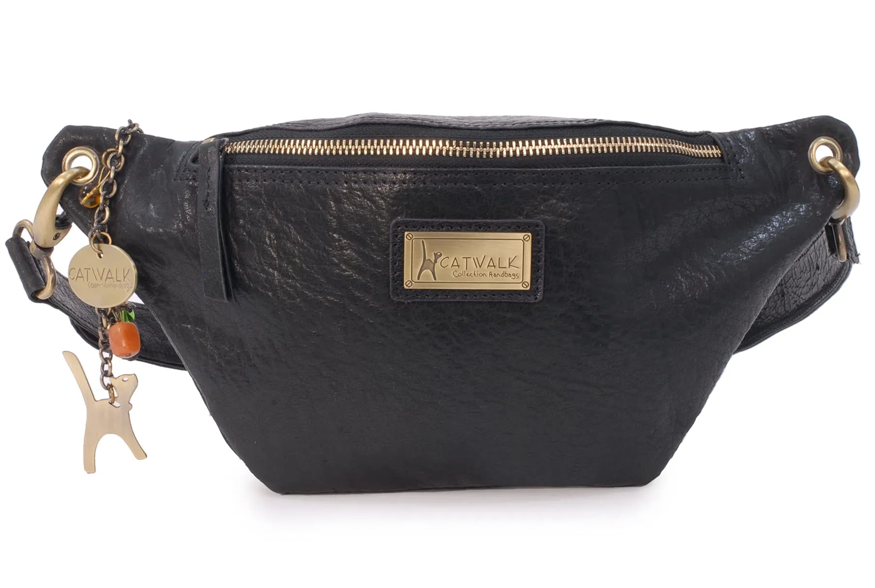 Catwalk Collection Handbags Ariana Marsupio Donna in Pelle - Nero - immagine 3
