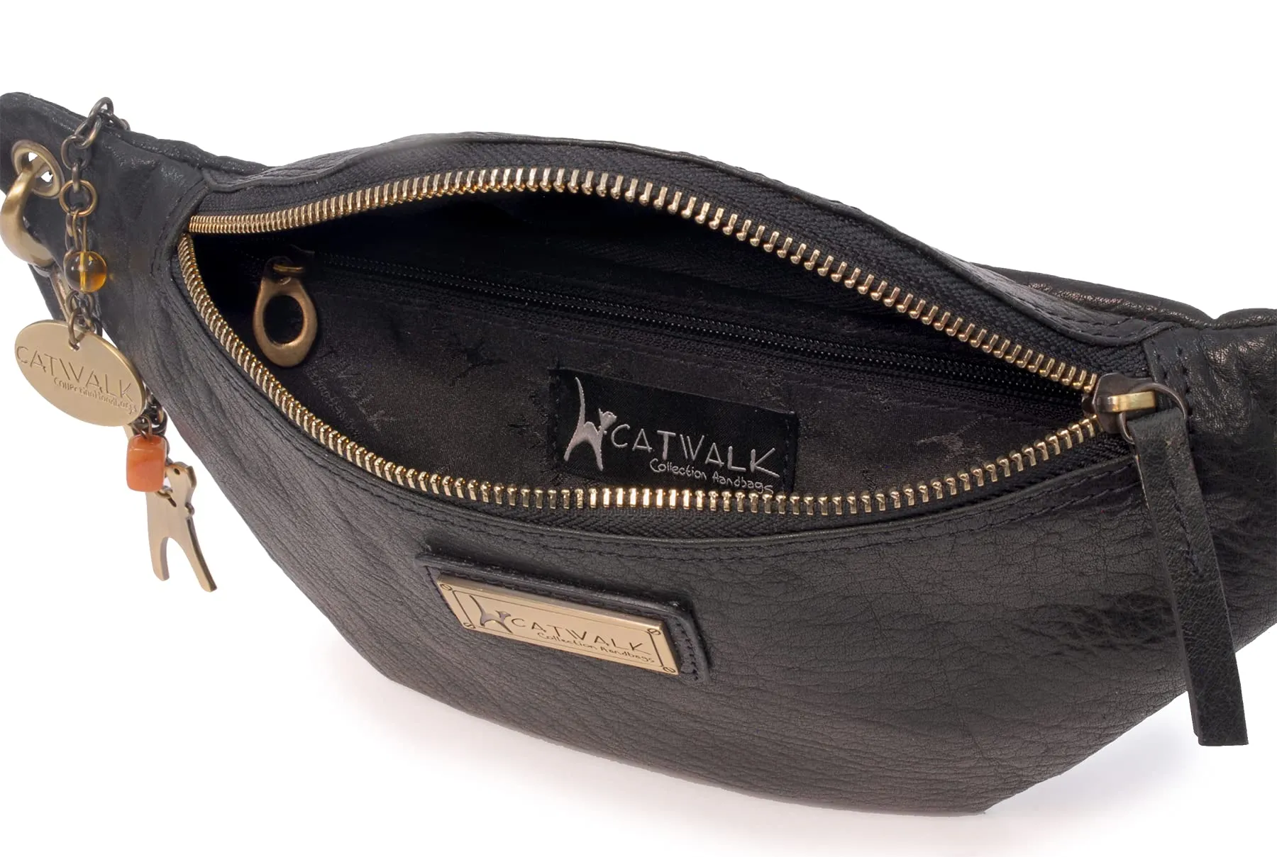 Catwalk Collection Handbags Ariana Marsupio Donna in Pelle - Nero - immagine 4