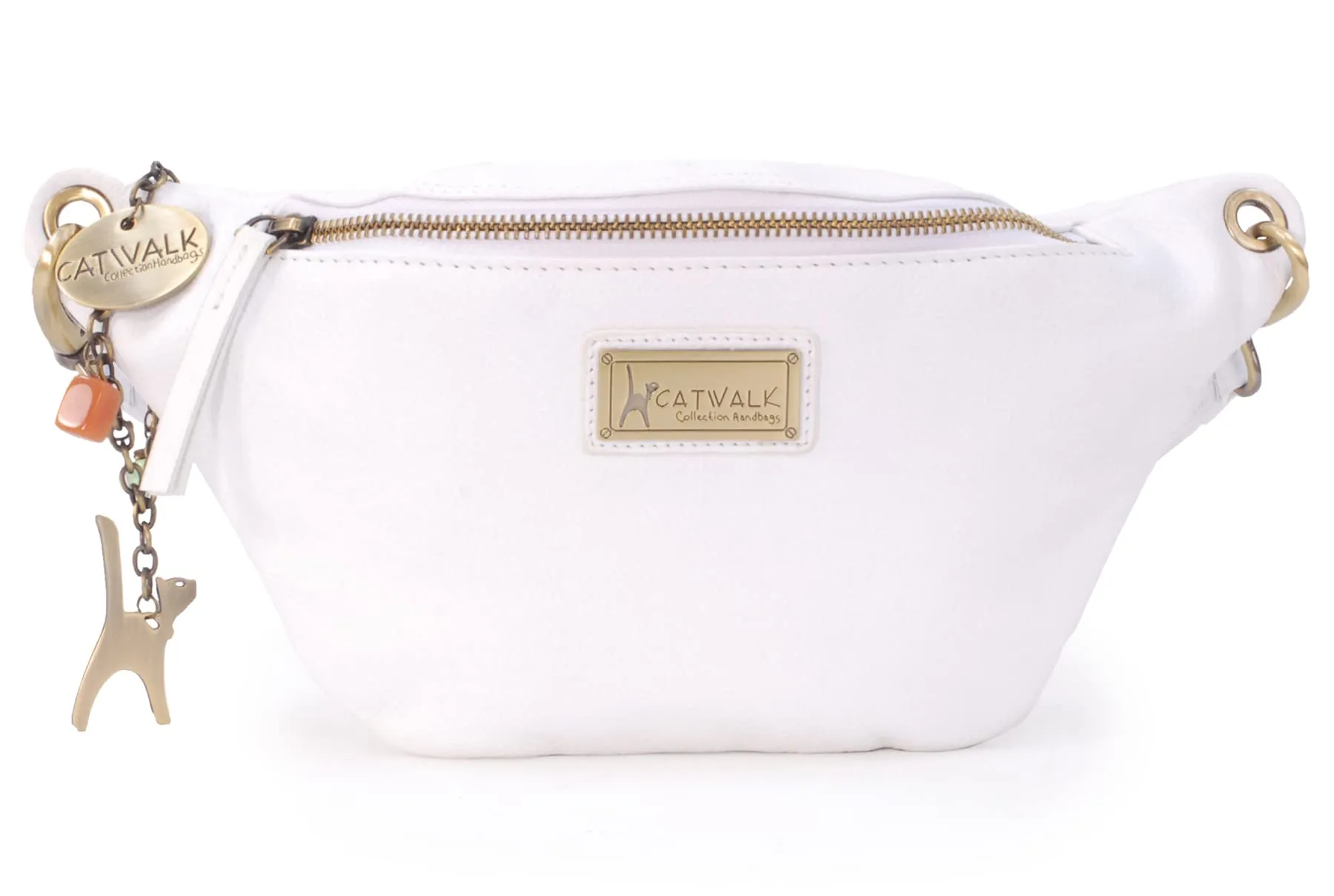 Catwalk Collection Handbags Ariana Marsupio Donna in Pelle - Bianco - immagine 3