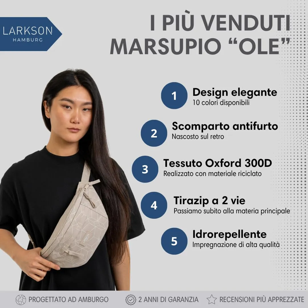 LARKSON Marsupio Donna e Uomo Beige - immagine 2
