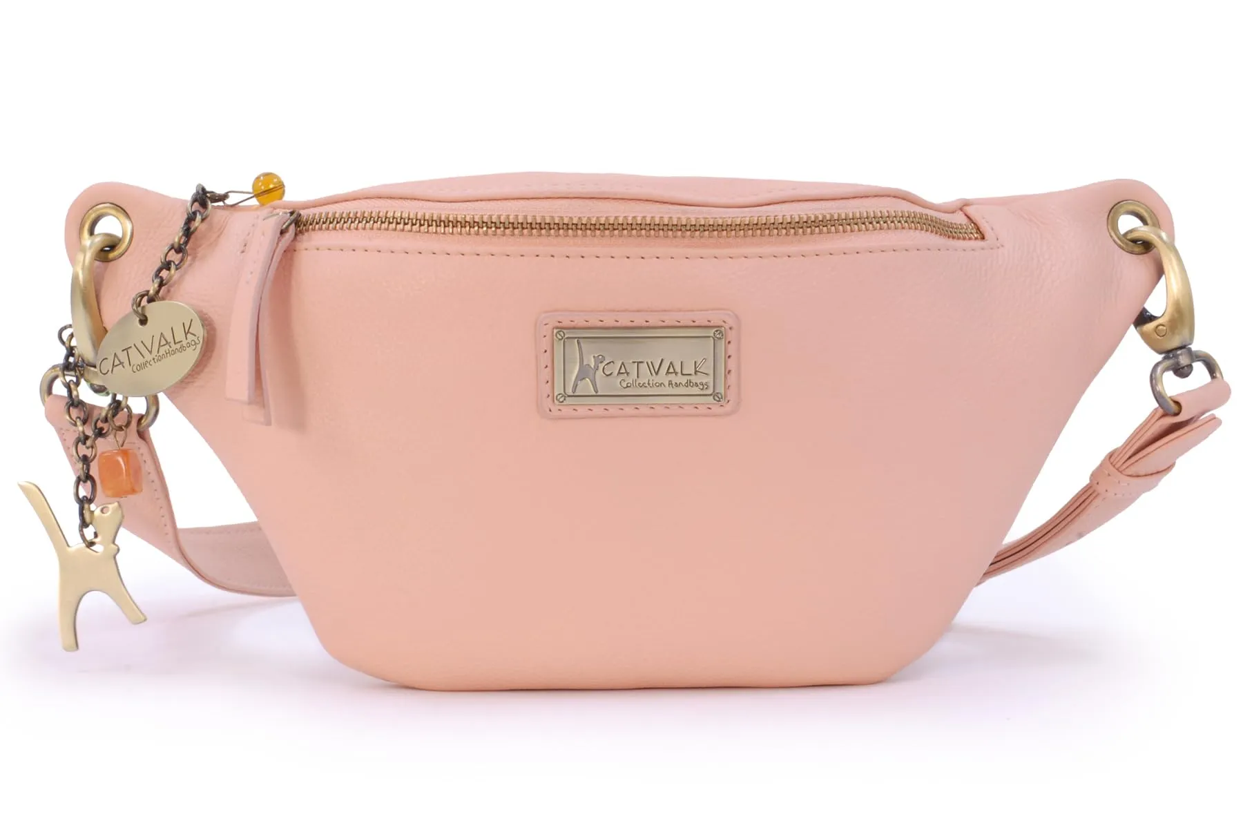 Catwalk Collection Handbags Ariana Marsupio Donna in Pelle, Rosa - immagine 3