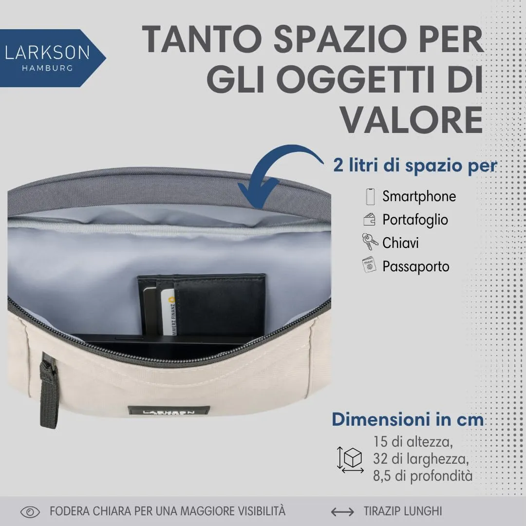 LARKSON Marsupio Donna e Uomo Beige - immagine 6