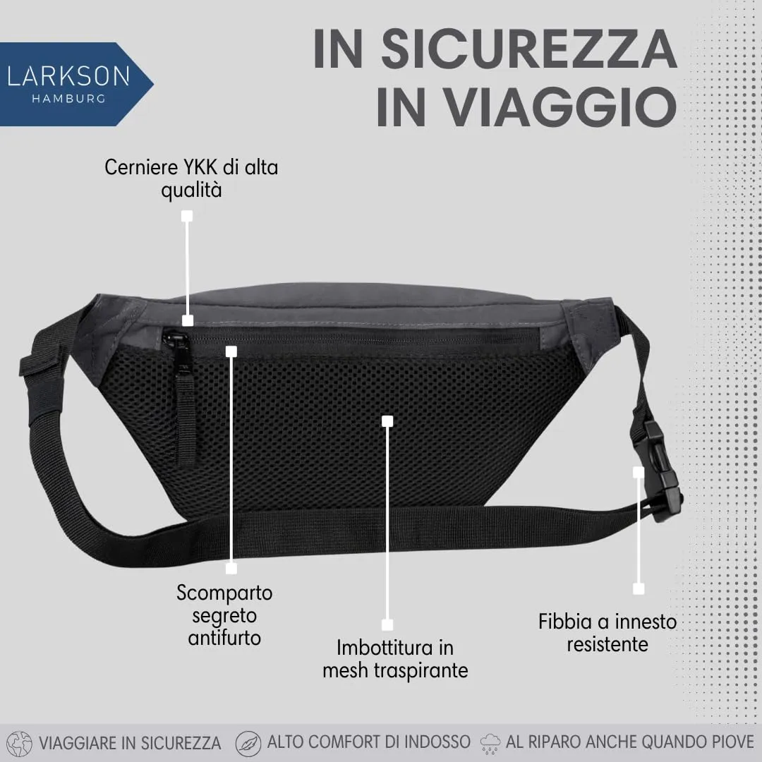 LARKSON Marsupio Donna e Uomo Grigio - immagine 4